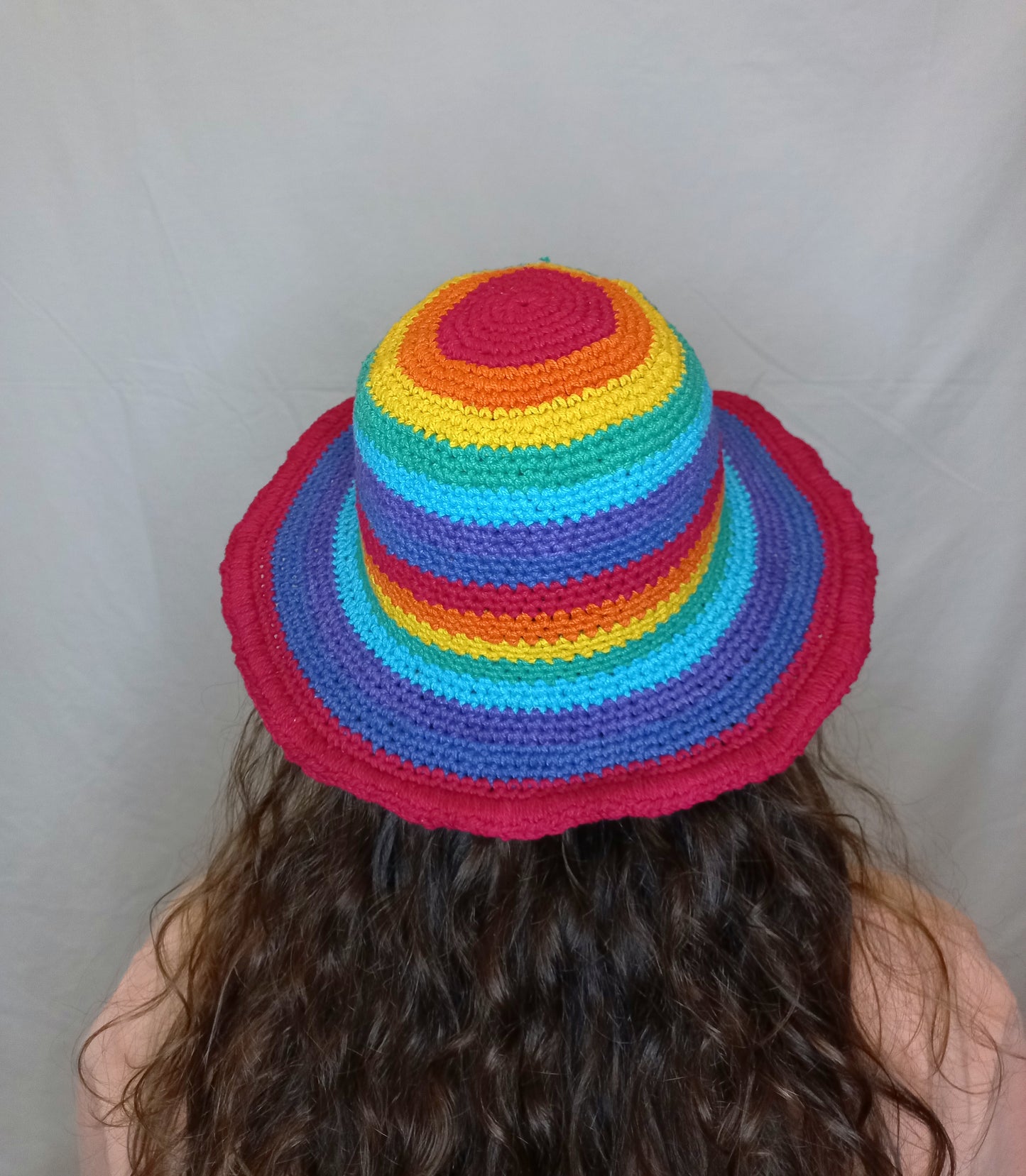 Rainbow Crochet Wired Cotton Hats