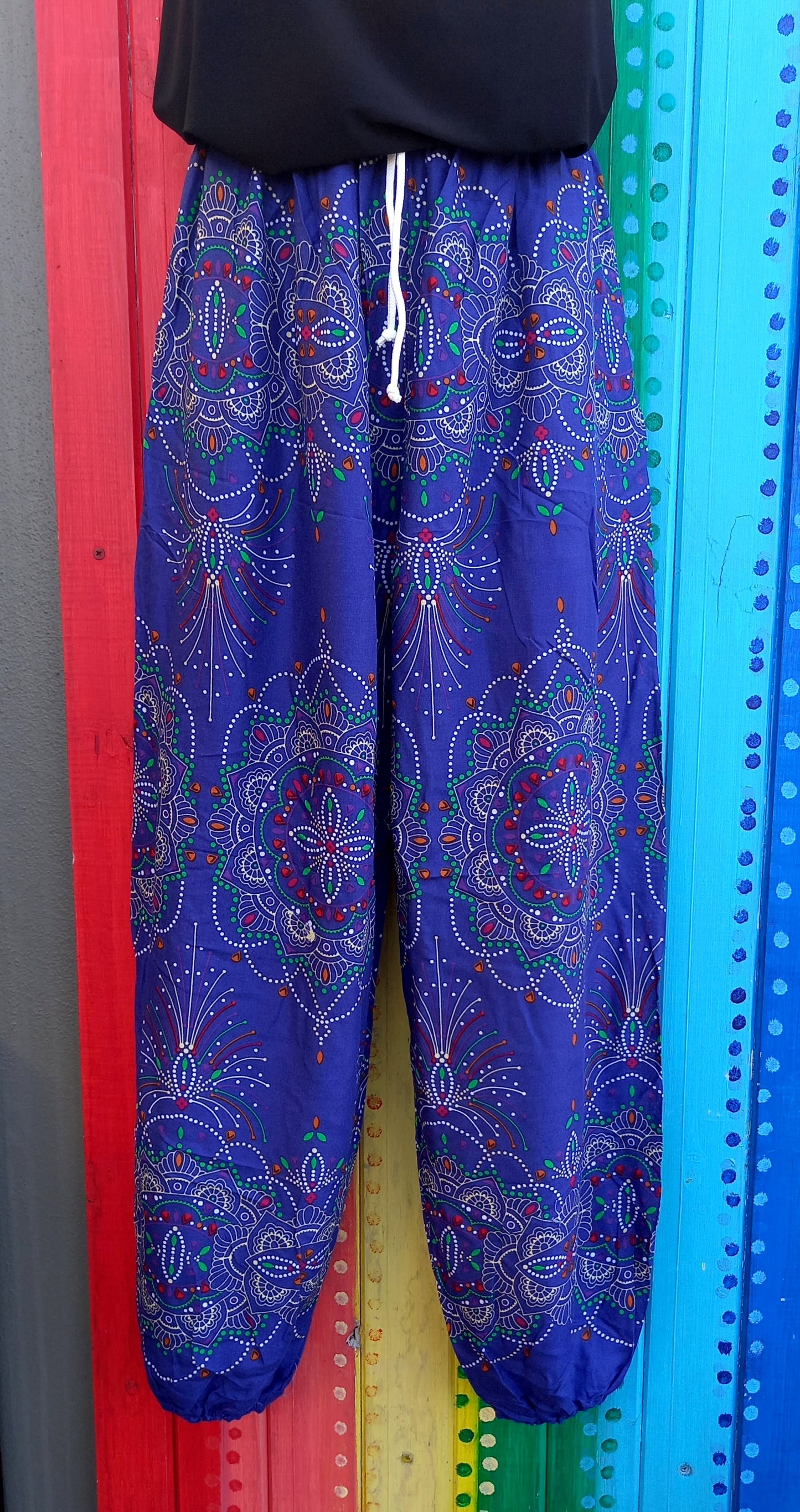 Drawstring Harem Pants - Mandala Pattern