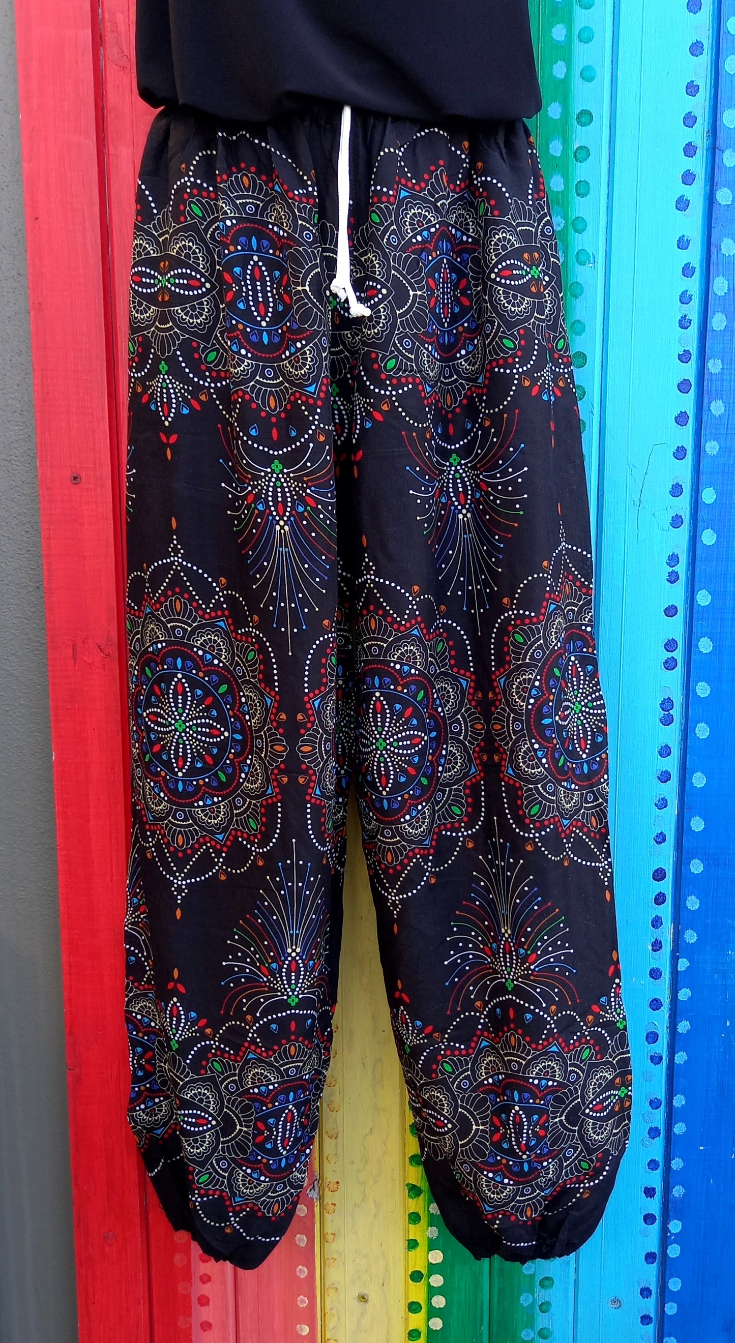 Drawstring Harem Pants - Mandala Pattern