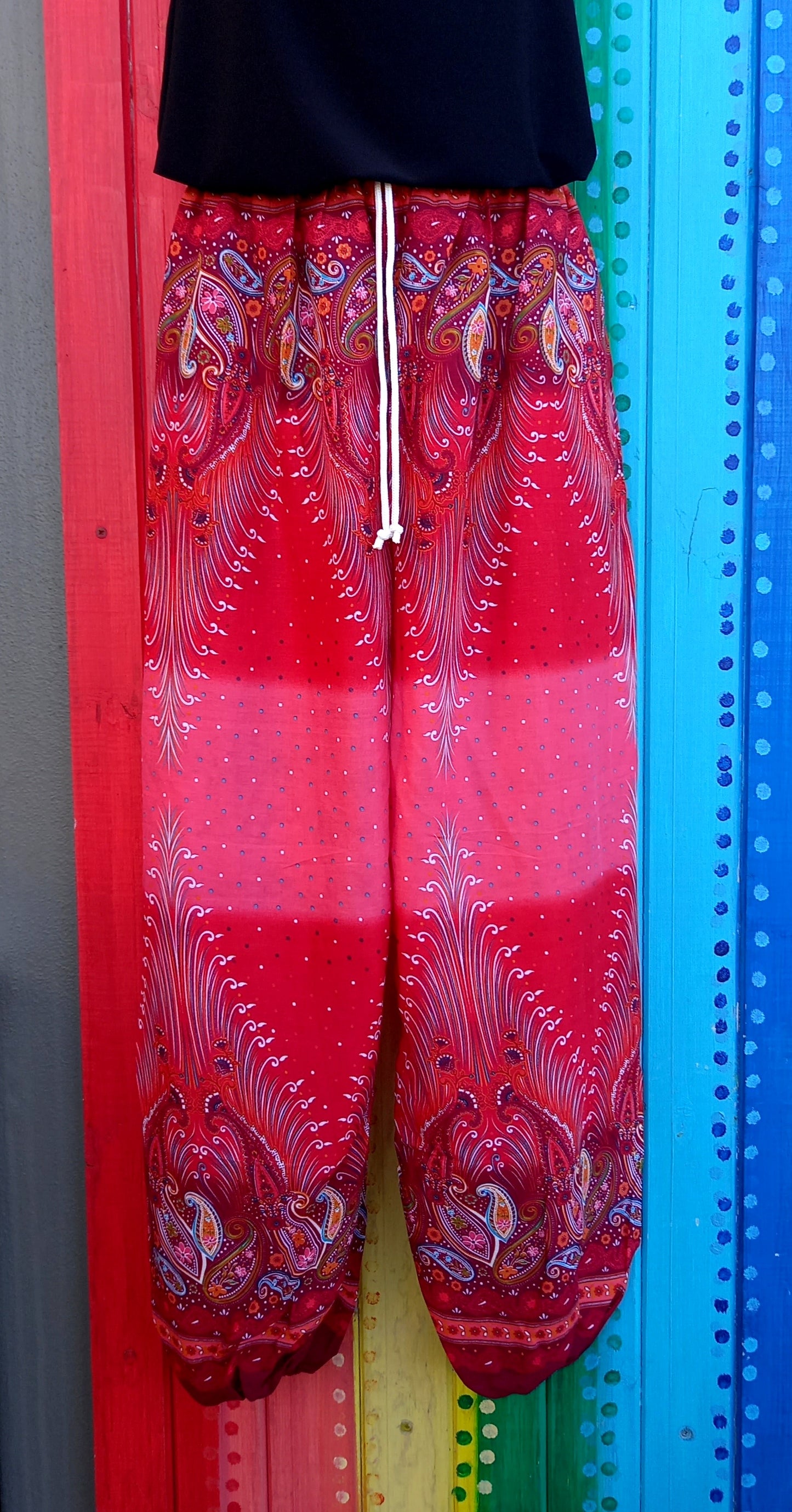 Drawstring Harem Pants - Paisley