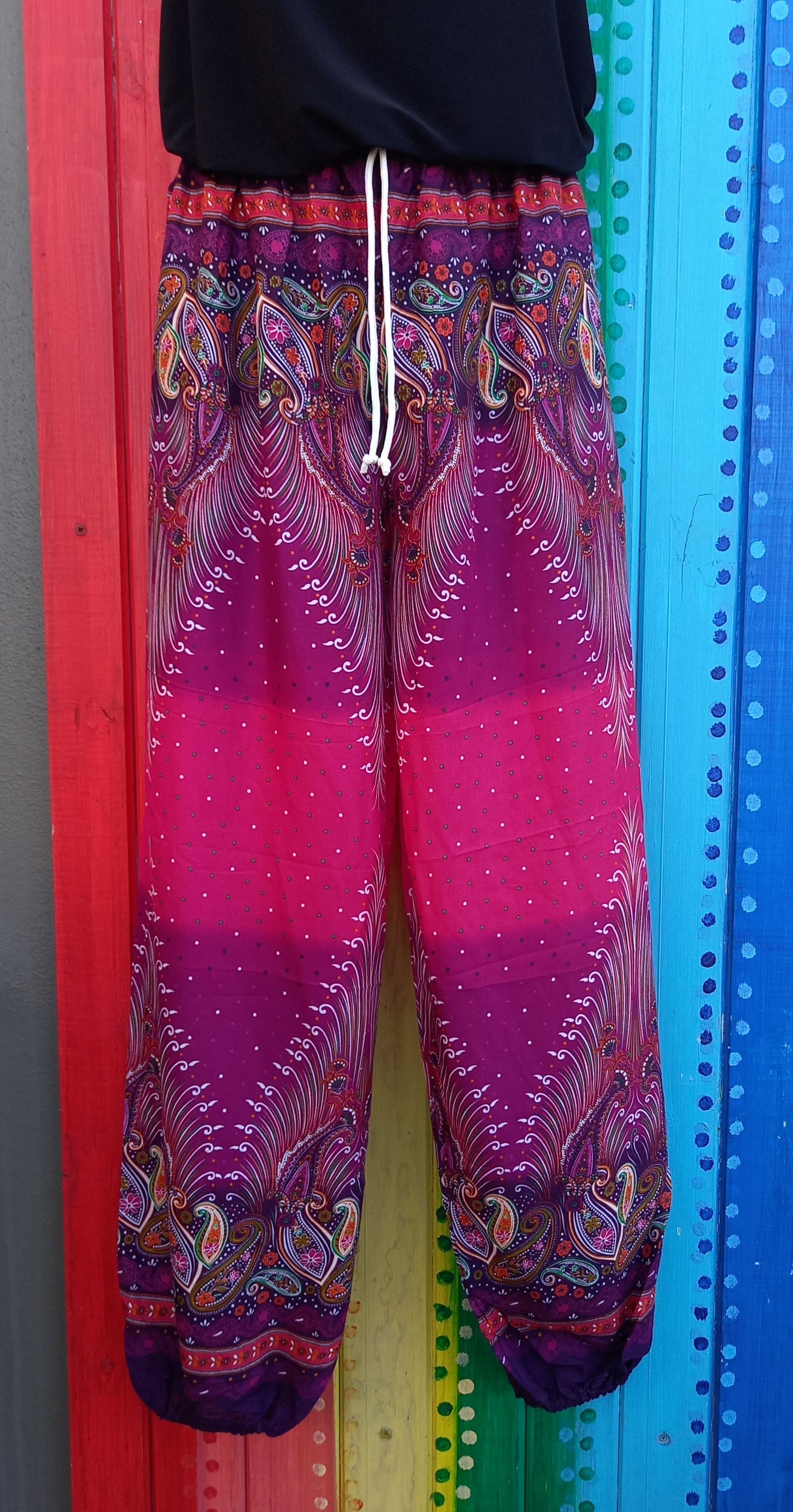 Drawstring Harem Pants - Paisley