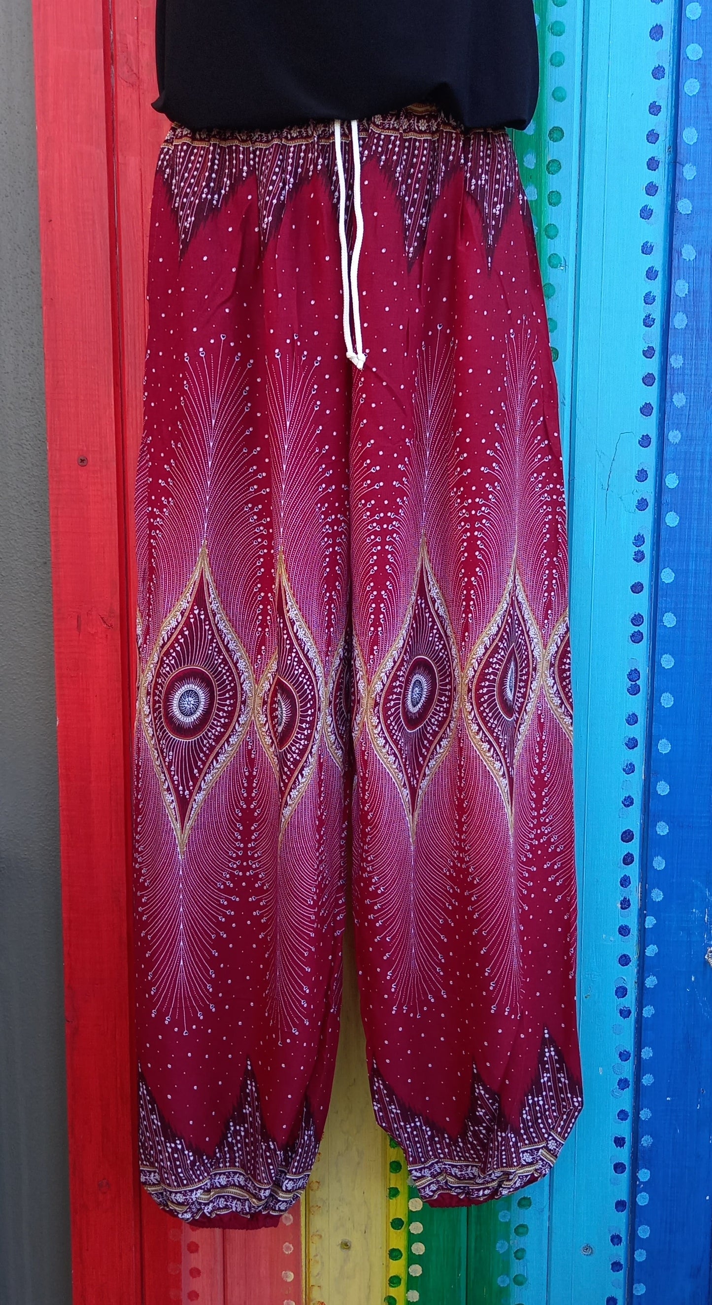 Drawstring Harem Pants - Diamond