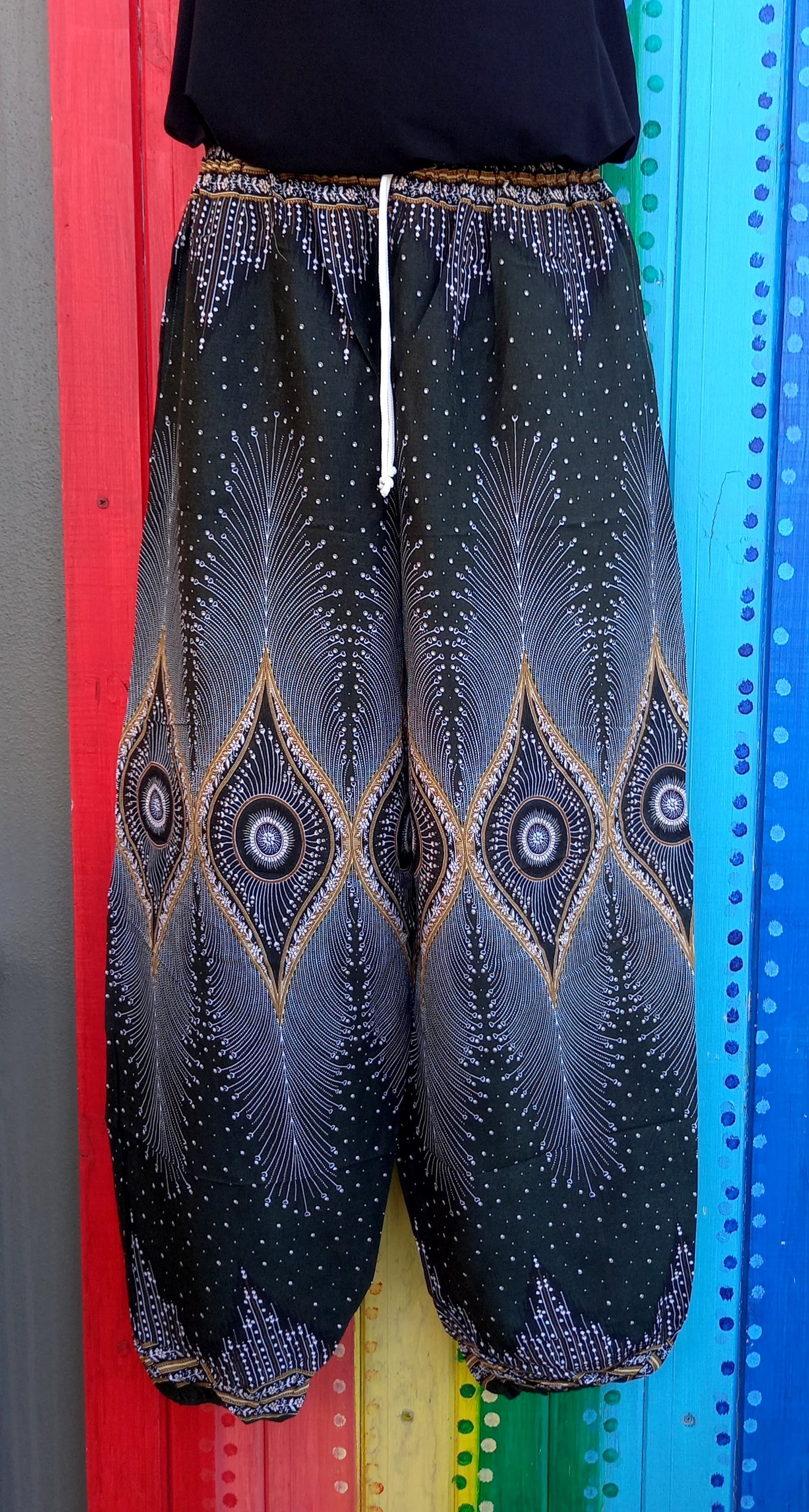 Drawstring Harem Pants - Diamond