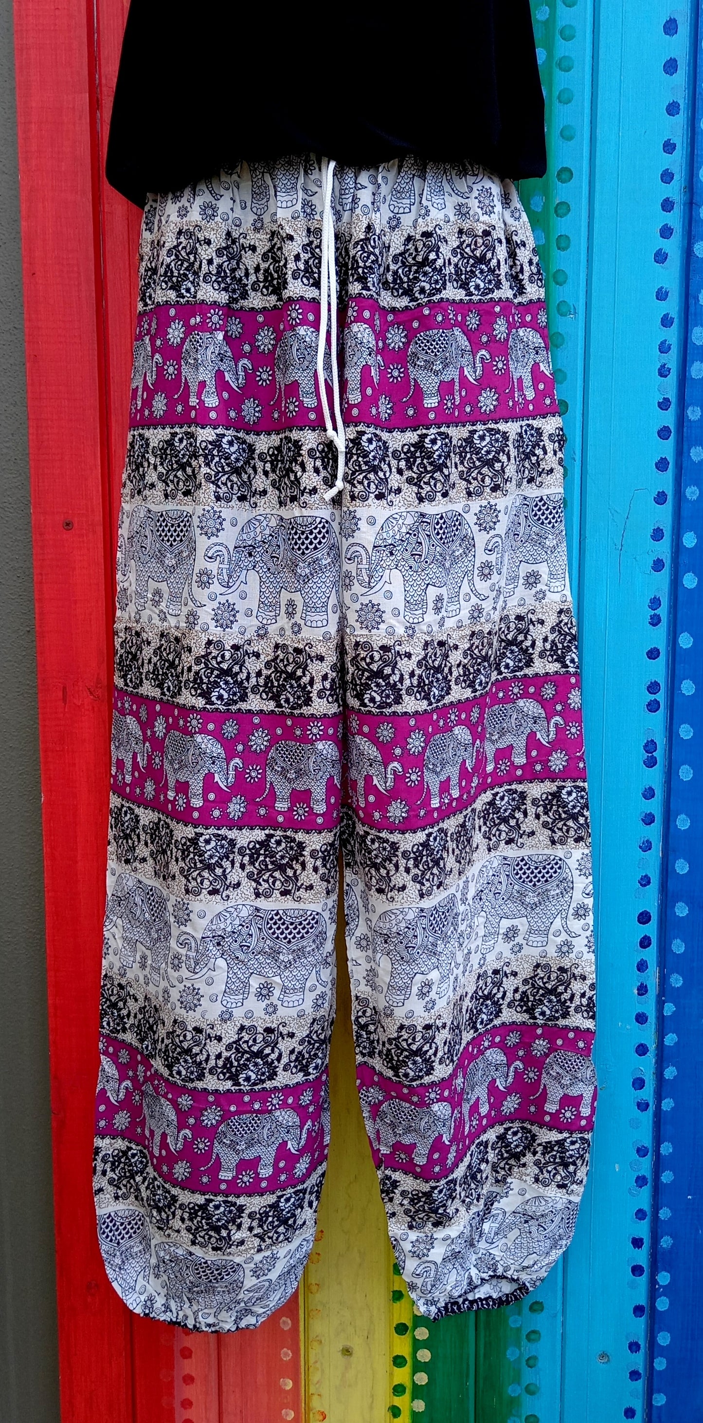 Drawstring Harem Pants - White Elephant