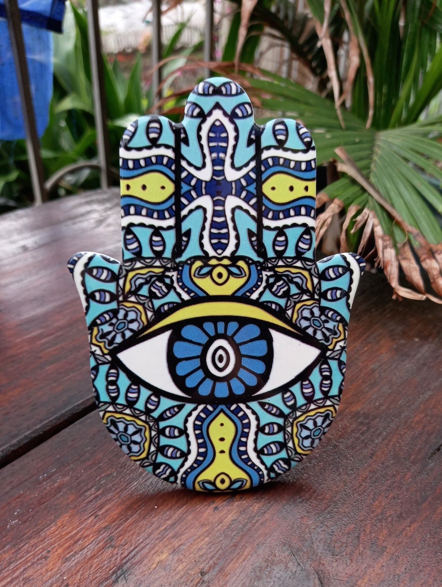 Ceramic Evil Eye Hamsa Hand Hanger/Stand