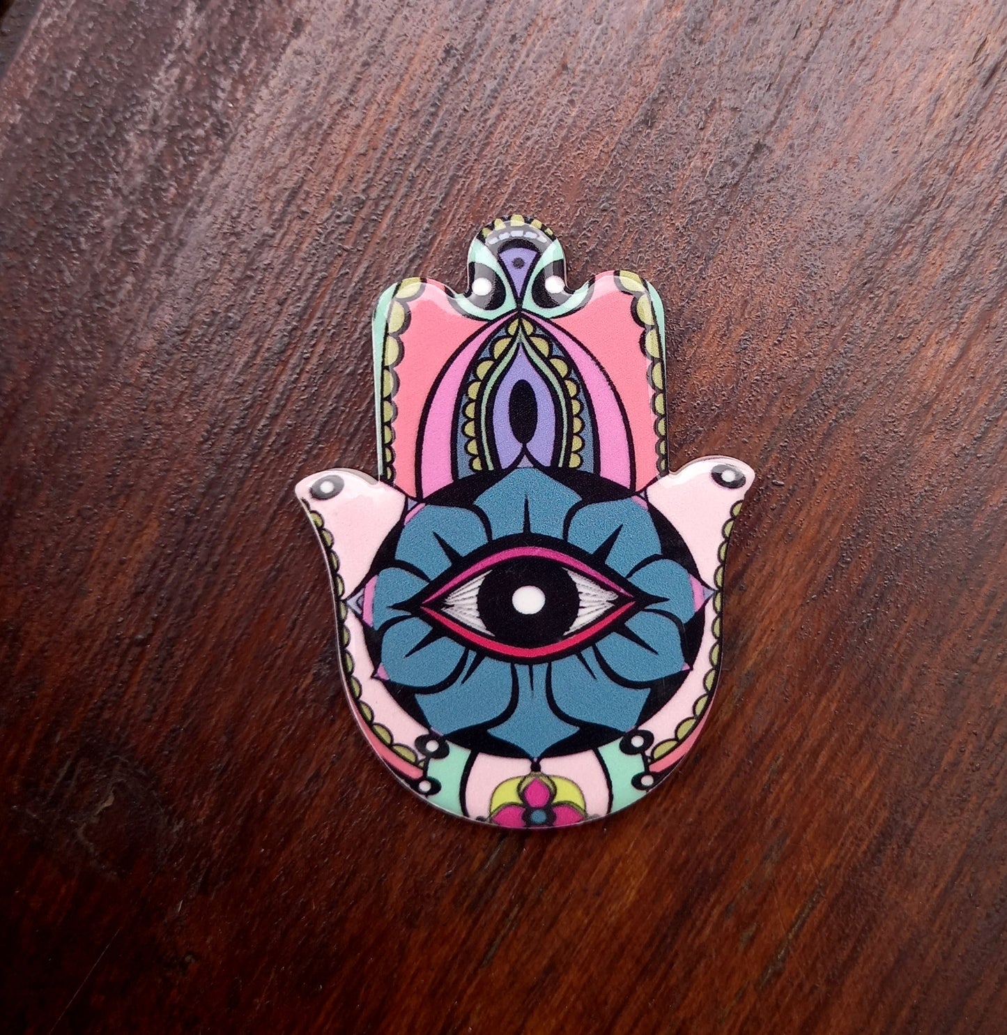 Ceramic Evil Eye Hamsa Hand Magnet