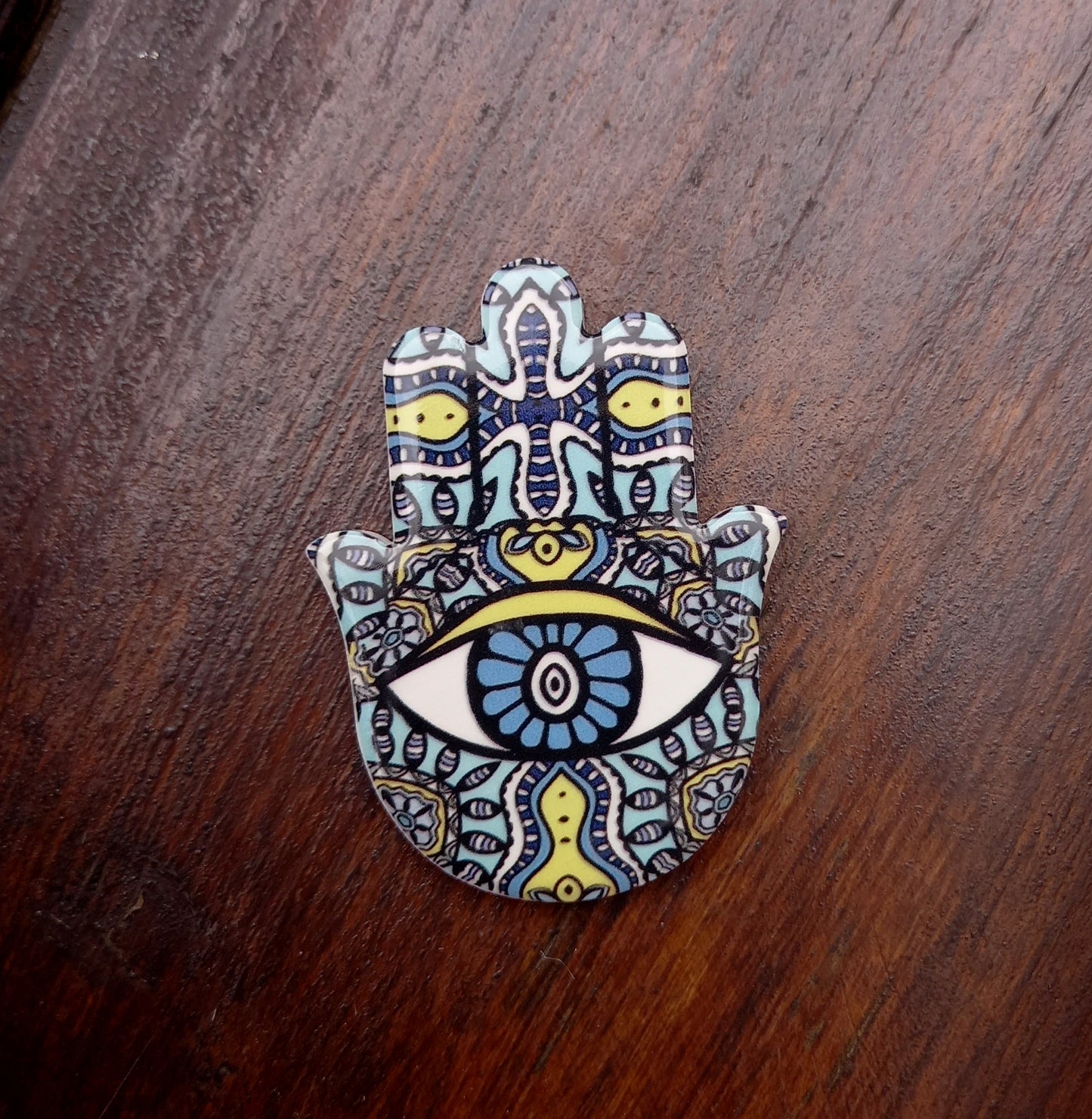 Ceramic Evil Eye Hamsa Hand Magnet