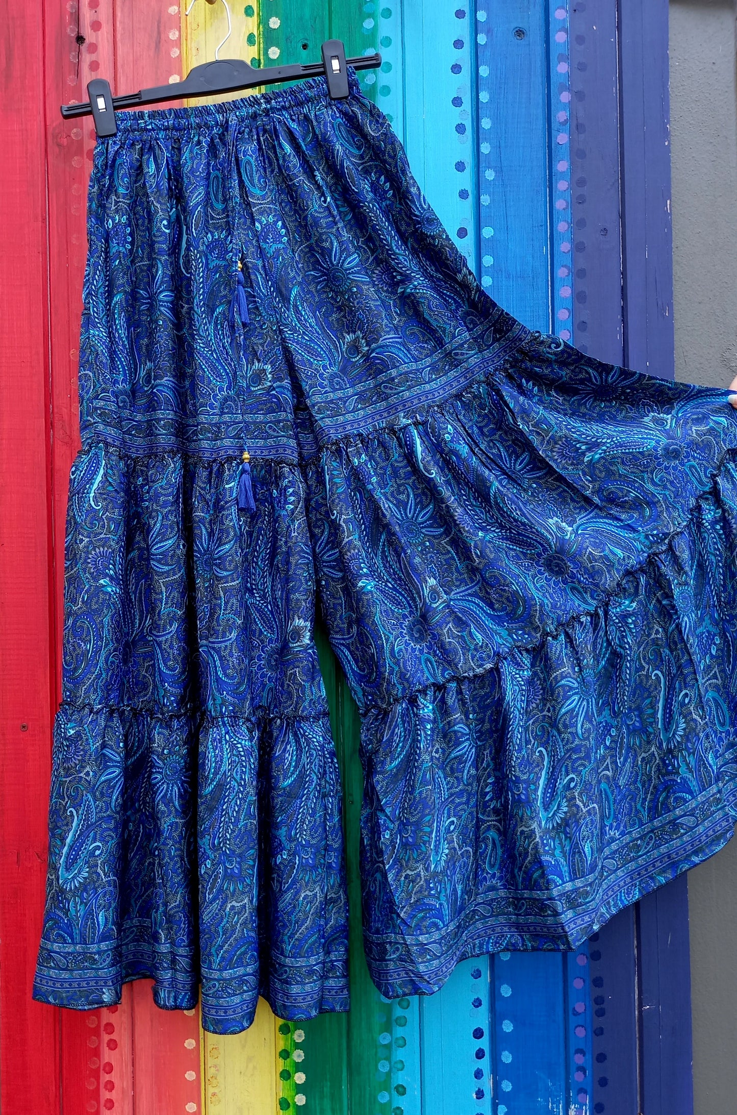 Polysilk Frilled Wide Leg Pants