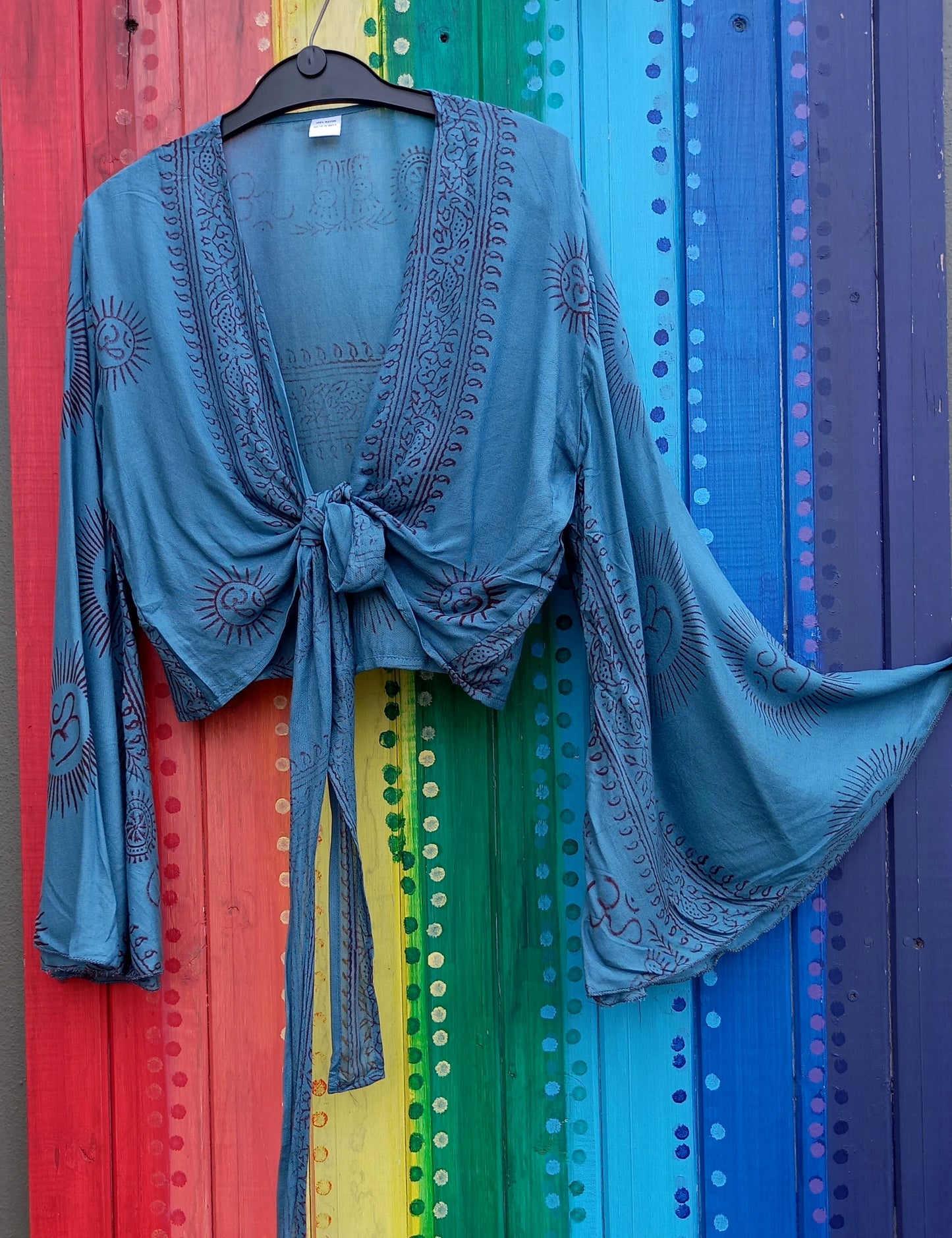 Ramnami Prayer Scarf Bell Sleeved Wrap Around Top