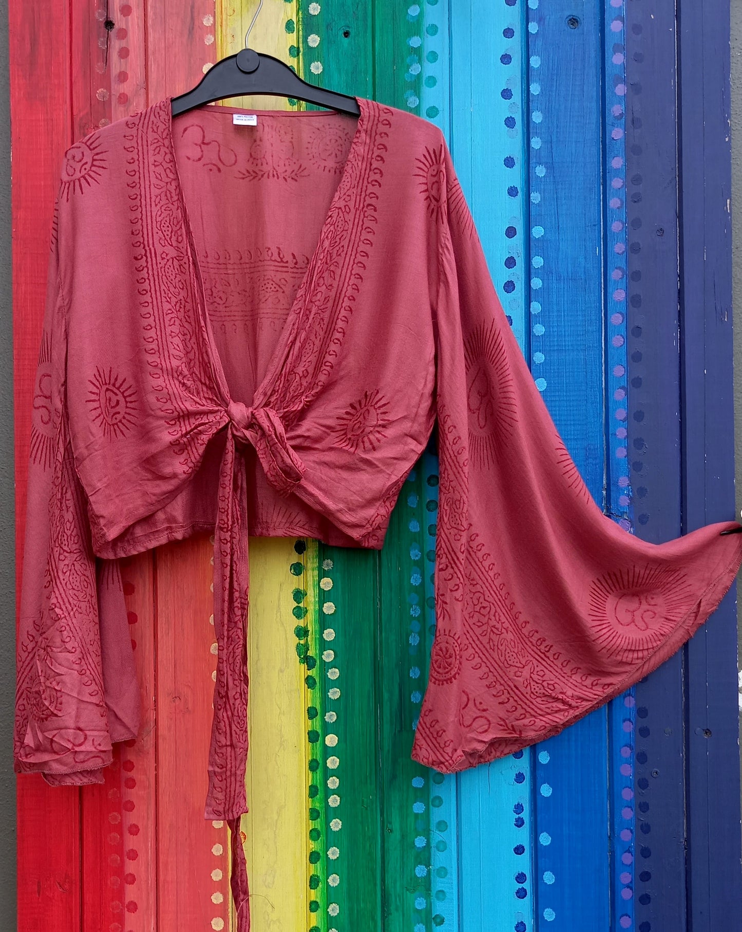 Ramnami Prayer Scarf Bell Sleeved Wrap Around Top