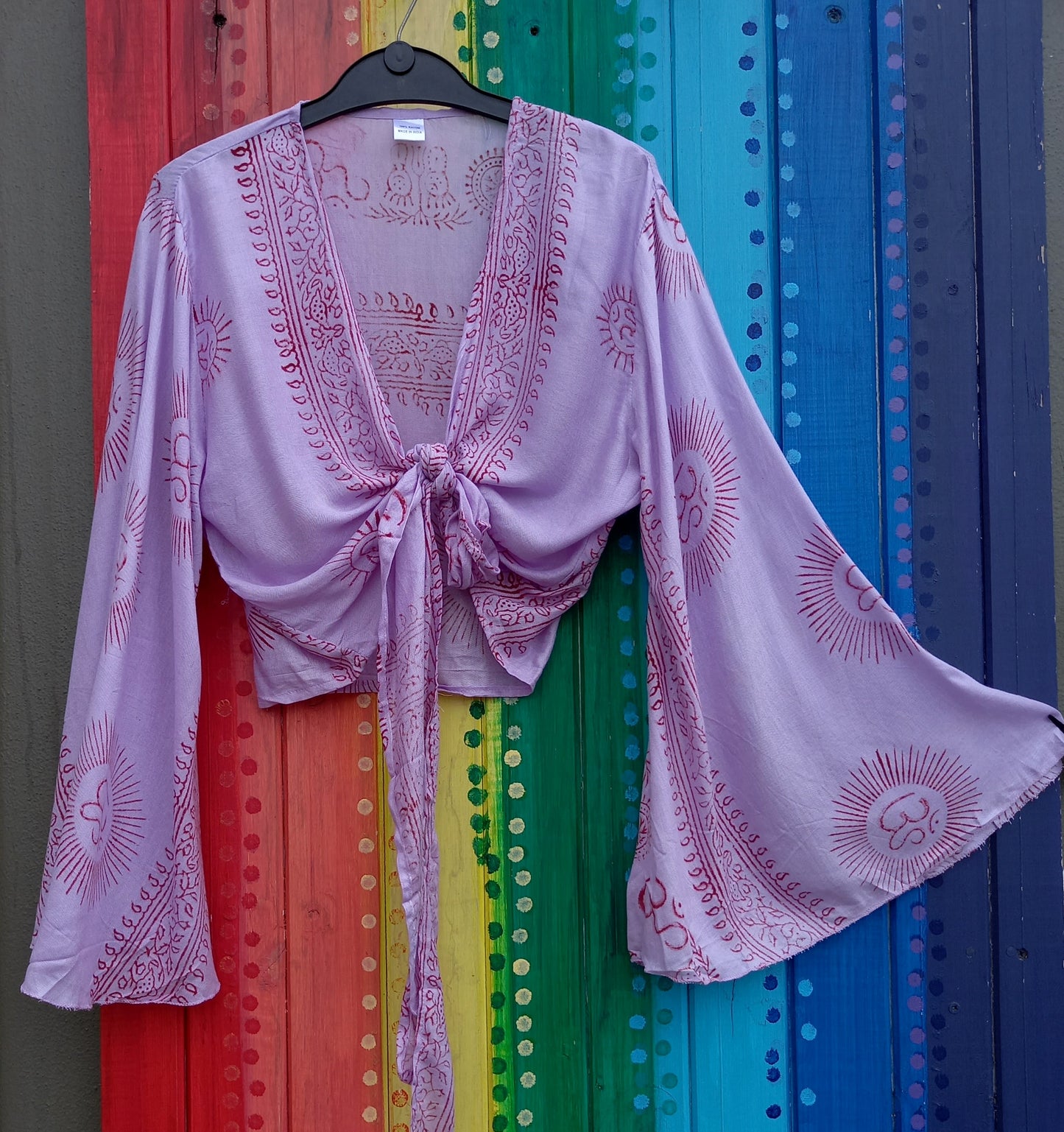 Ramnami Prayer Scarf Bell Sleeved Wrap Around Top