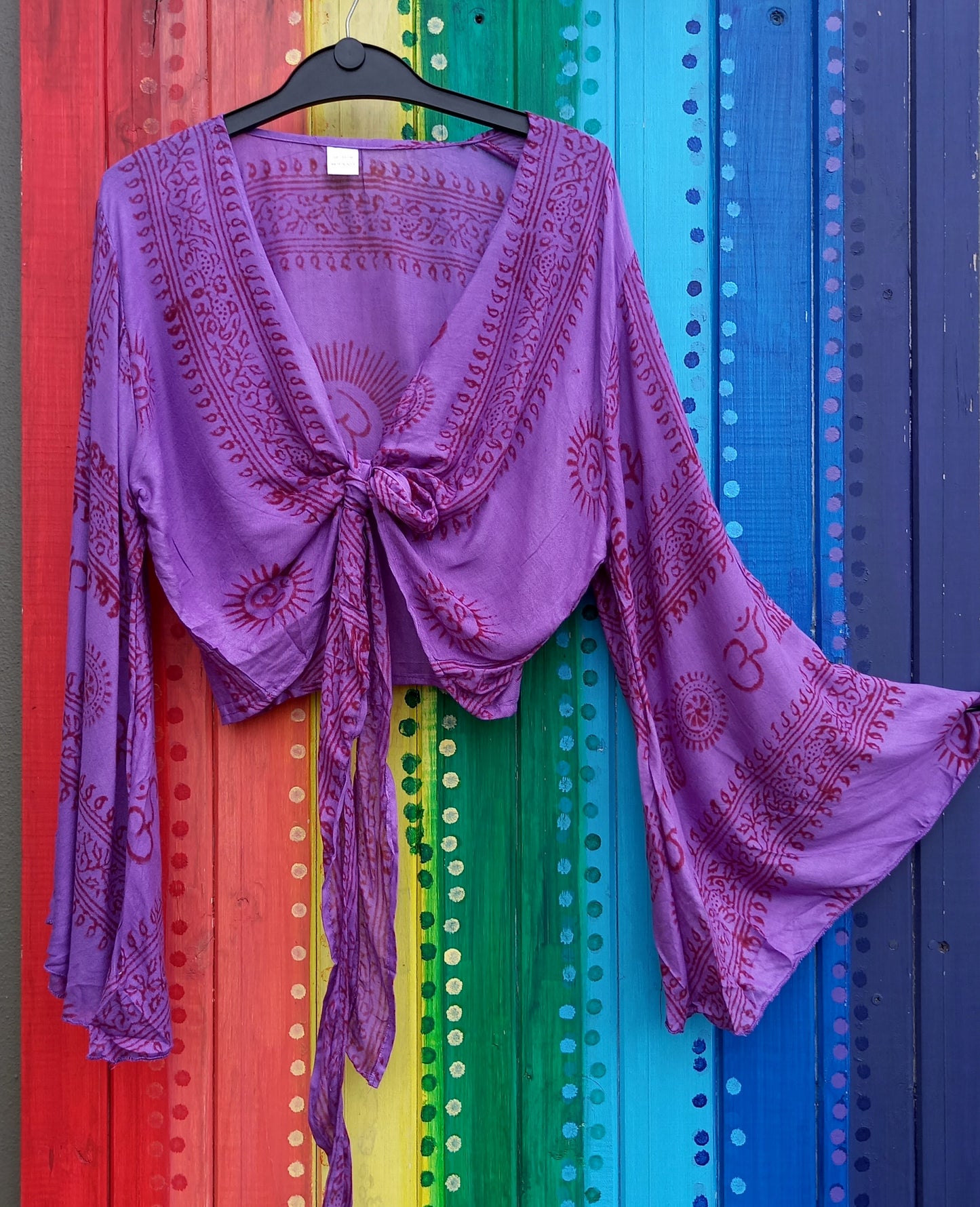 Ramnami Prayer Scarf Bell Sleeved Wrap Around Top