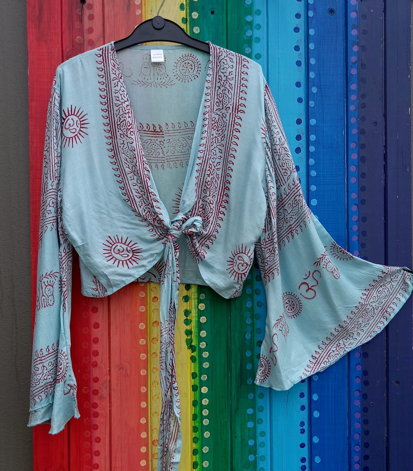 Ramnami Prayer Scarf Bell Sleeved Wrap Around Top