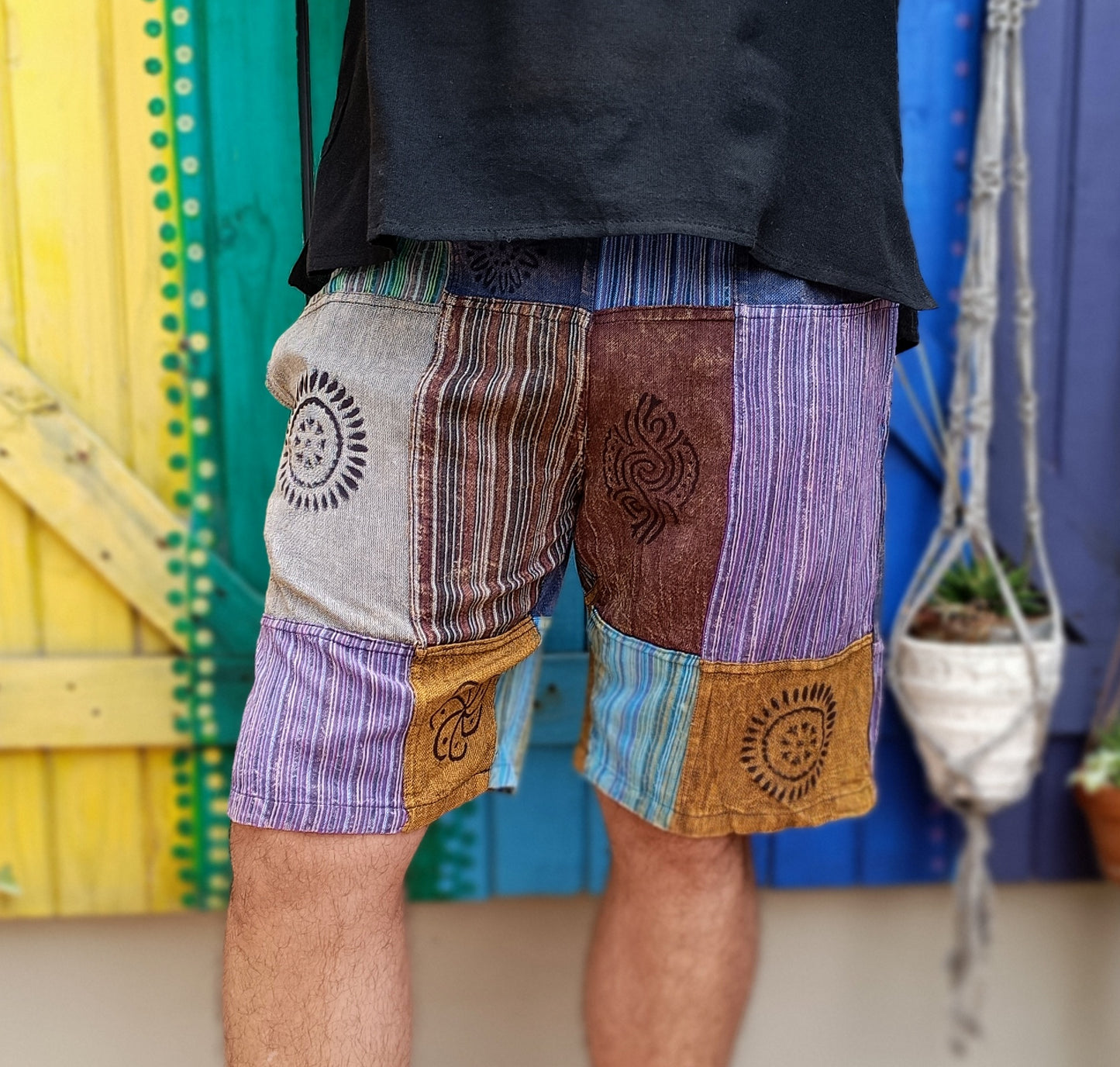 Patch Dharke Khaddar Shorts