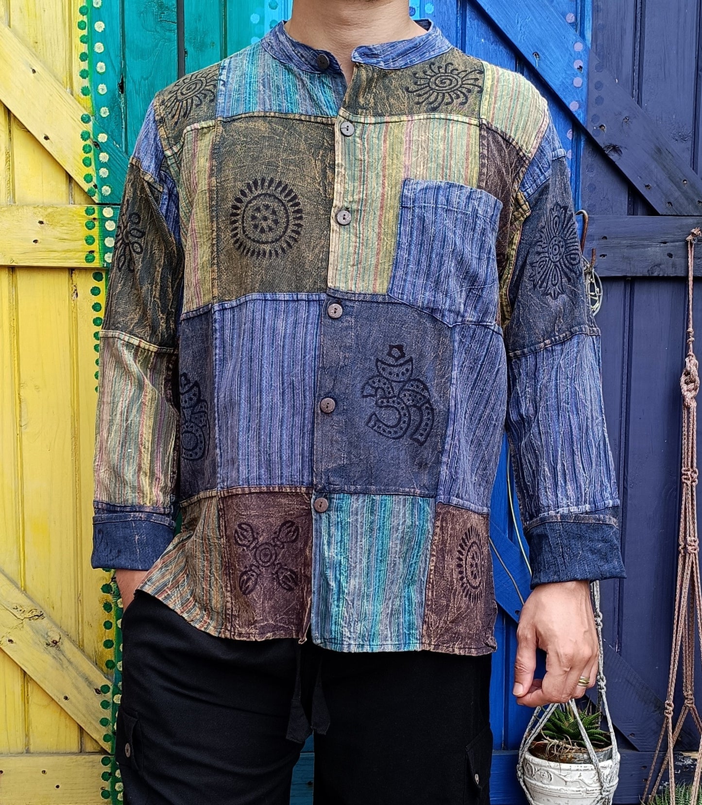 Patch Dharke Khaddar Kurta Long Sleeve