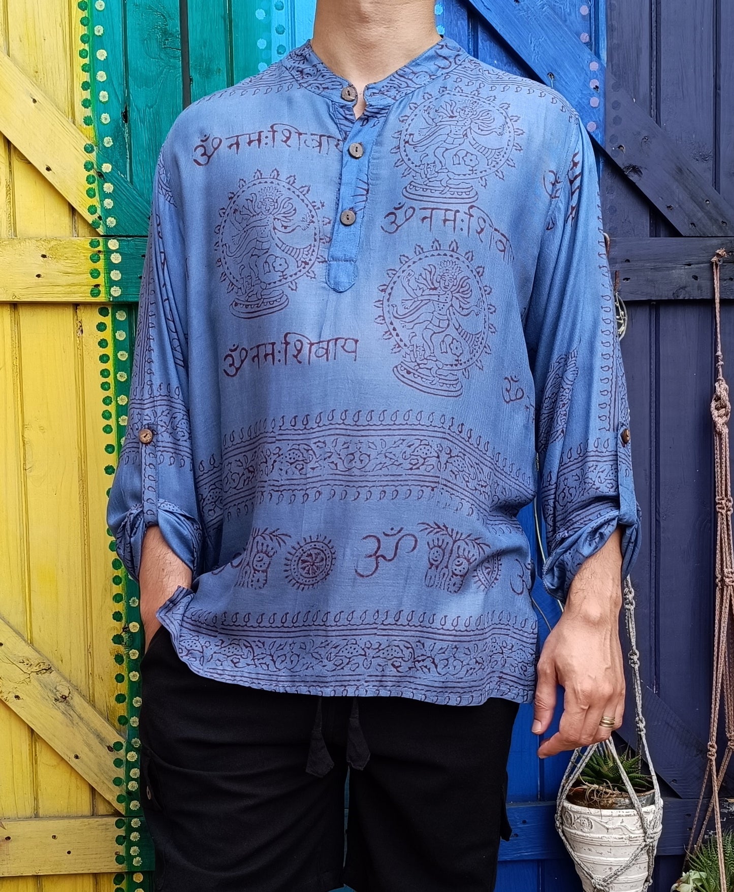 Ramnami Mantra Printed Buttoned Sleeve Shirt