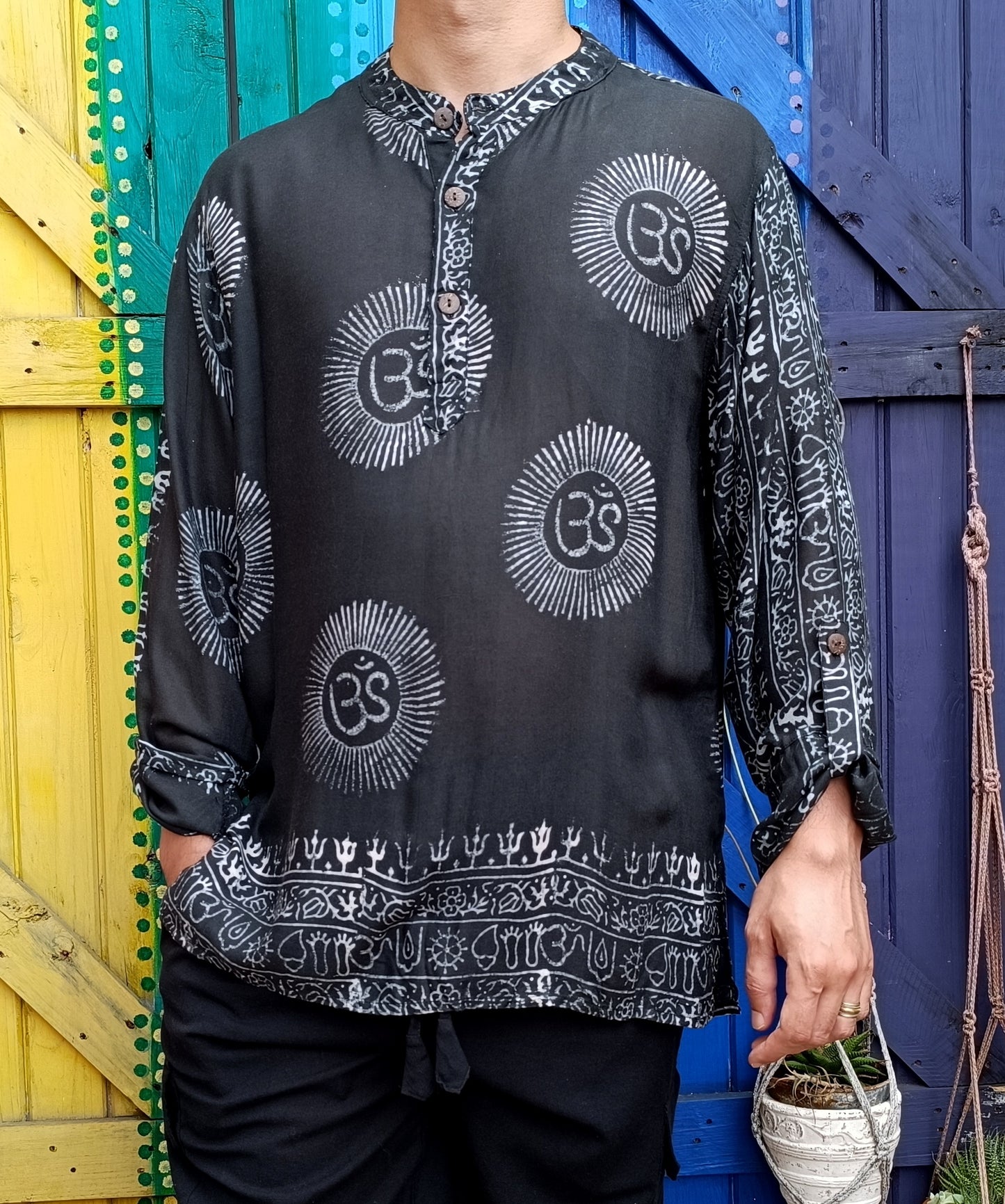 Ramnami Mantra Printed Buttoned Sleeve Shirt