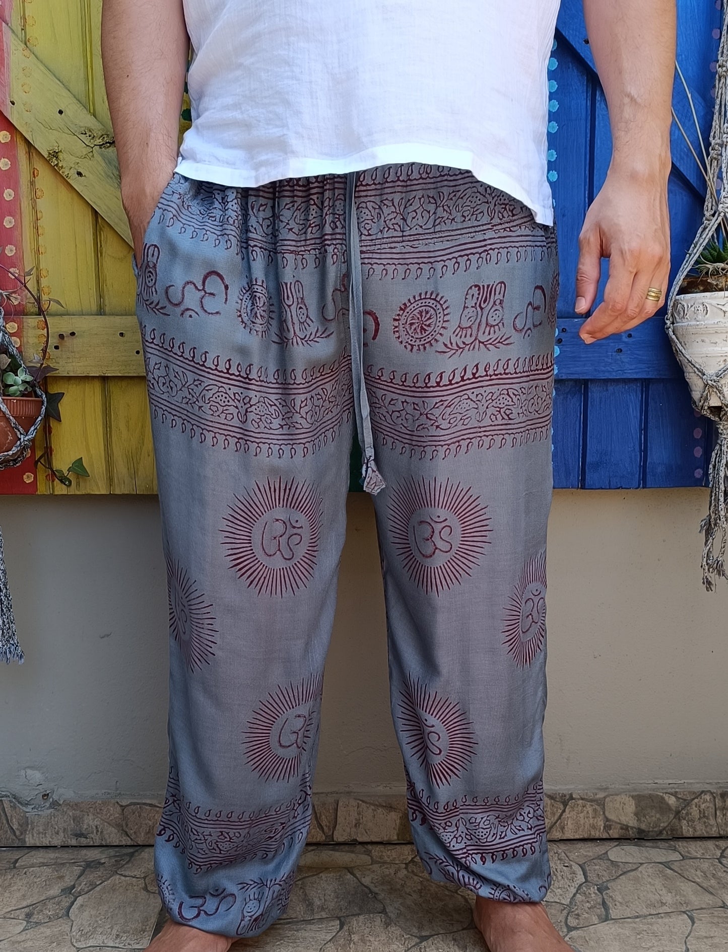 Ramnami Mantra Printed Long Pants