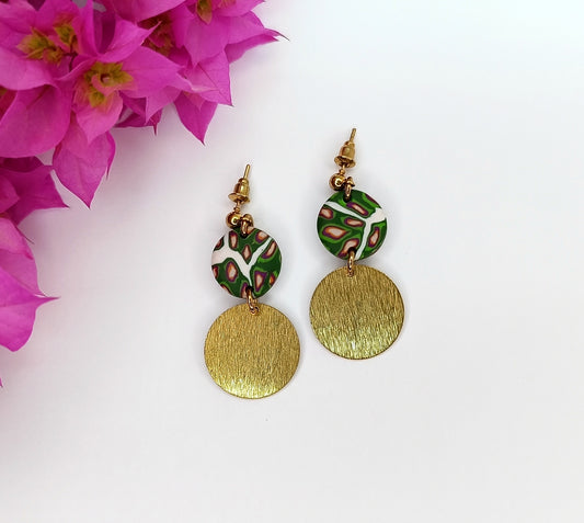 Brass and Polymer Clay Stud Earrings