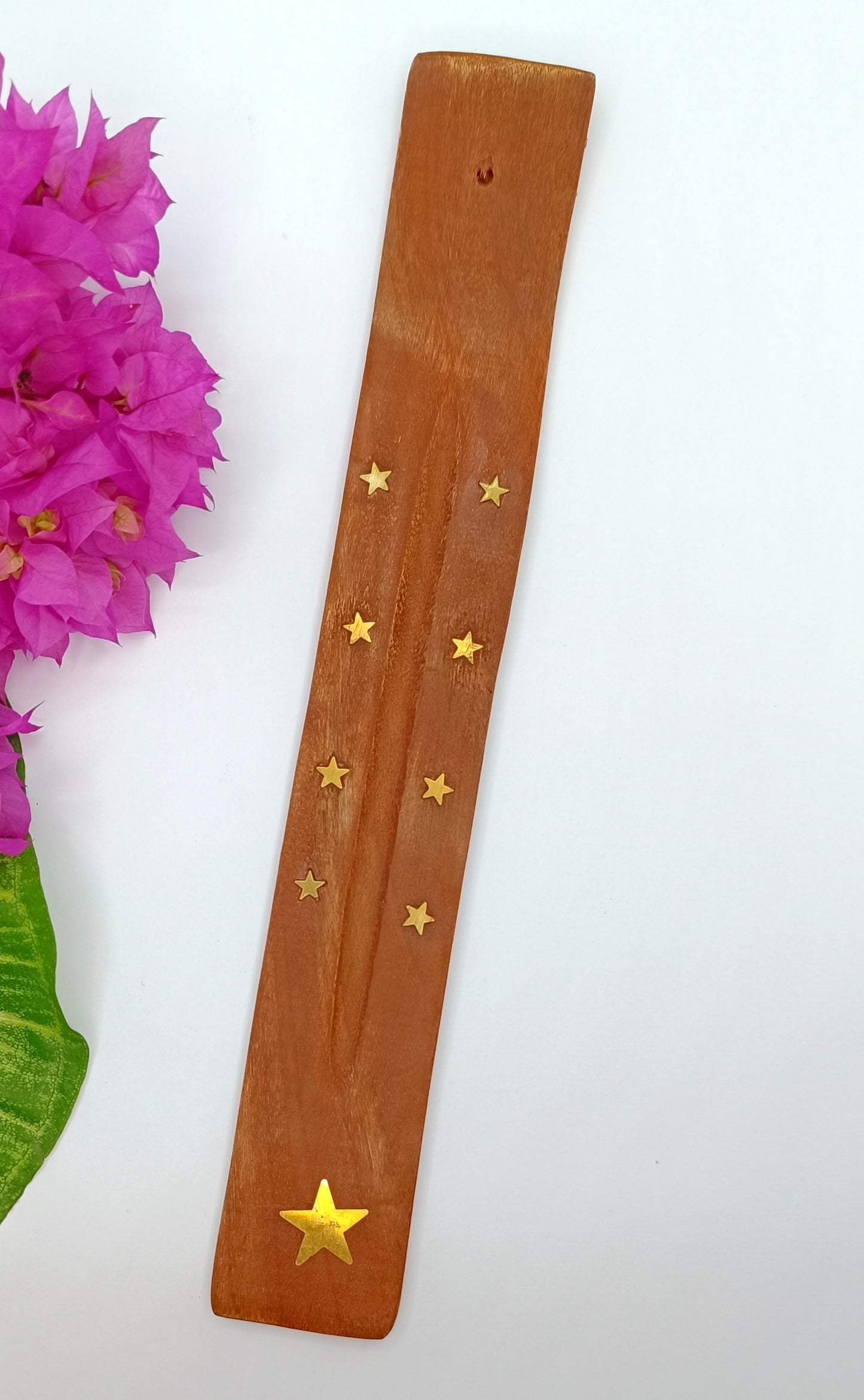 Various Flat Wooden Incense Holders with Brass Inlay