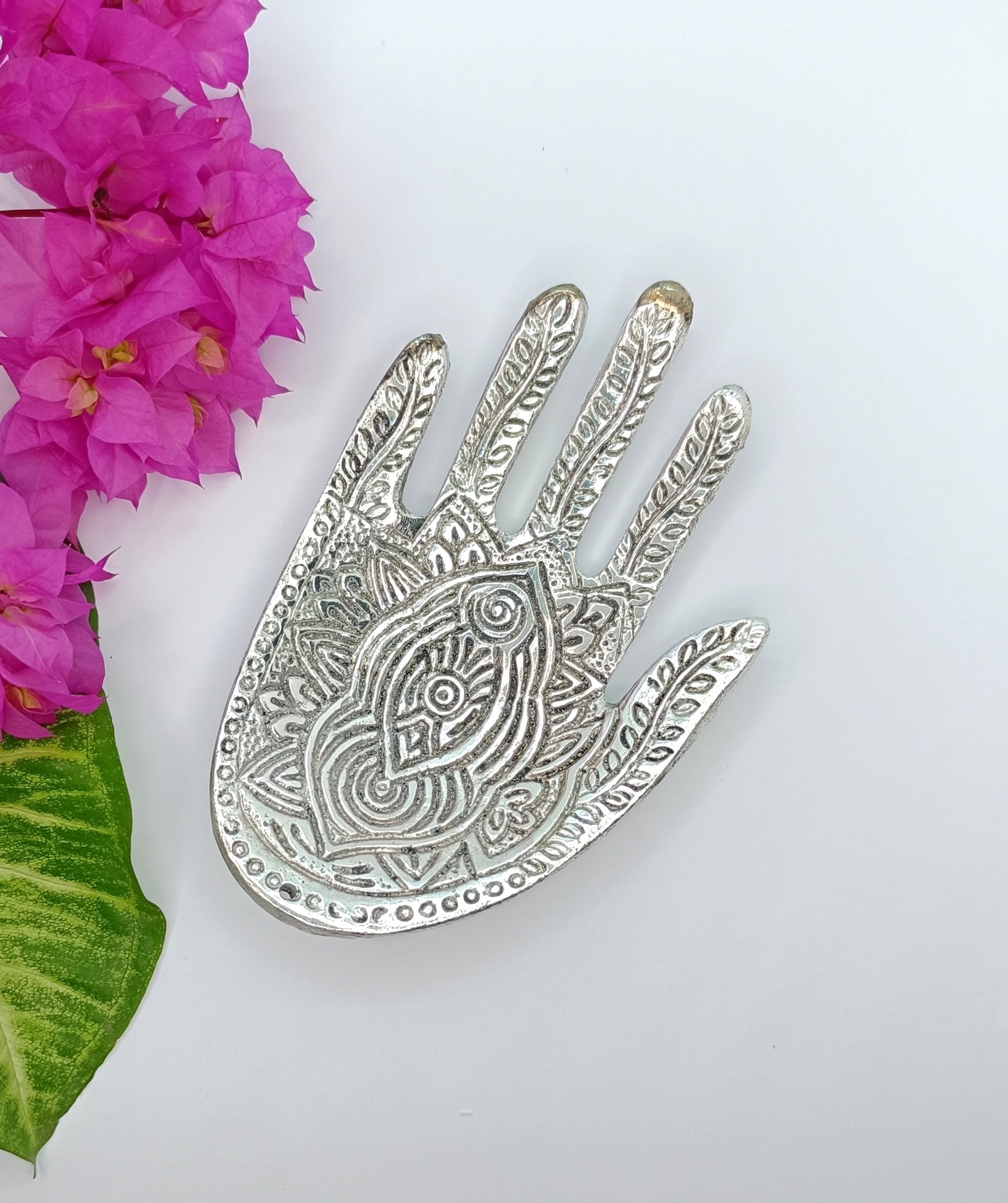 Silver Detailed Hamsa Hand Incense Holder