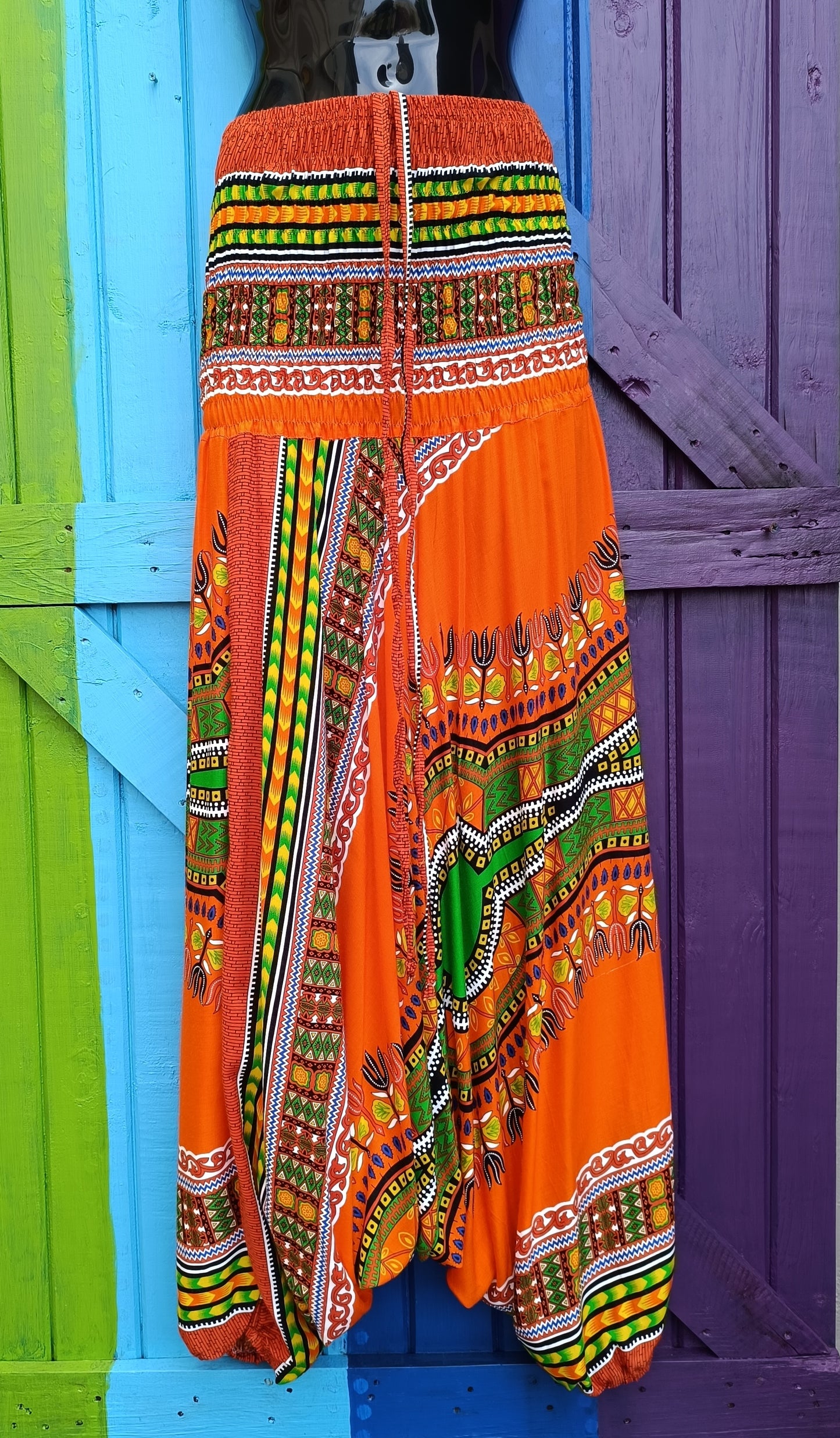 Thai Funky Afghan Harem Pants Hippie Jumpsuit - Bright