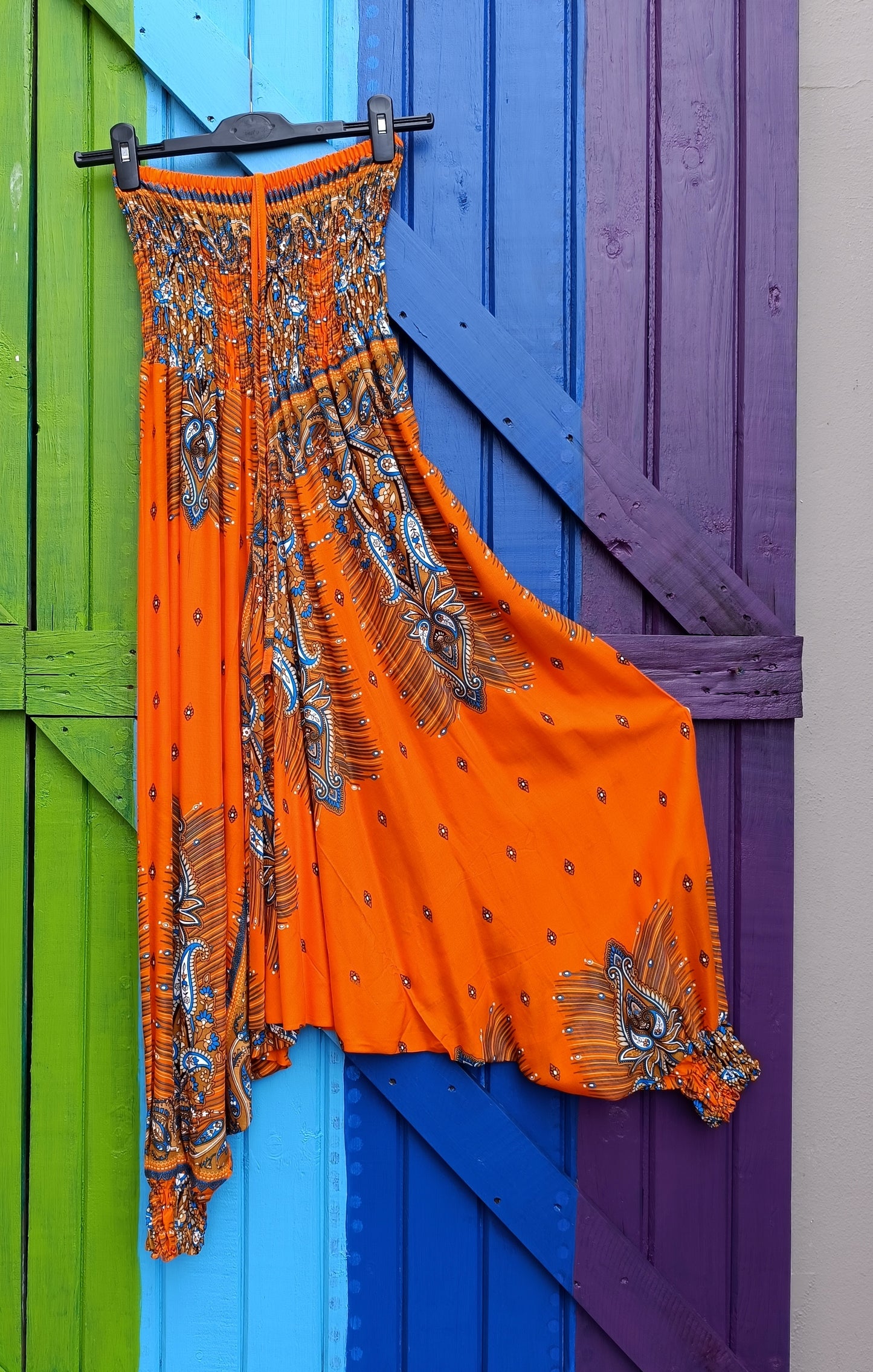 Thai Funky Afghan Harem Pants Hippie Jumpsuit - Bright
