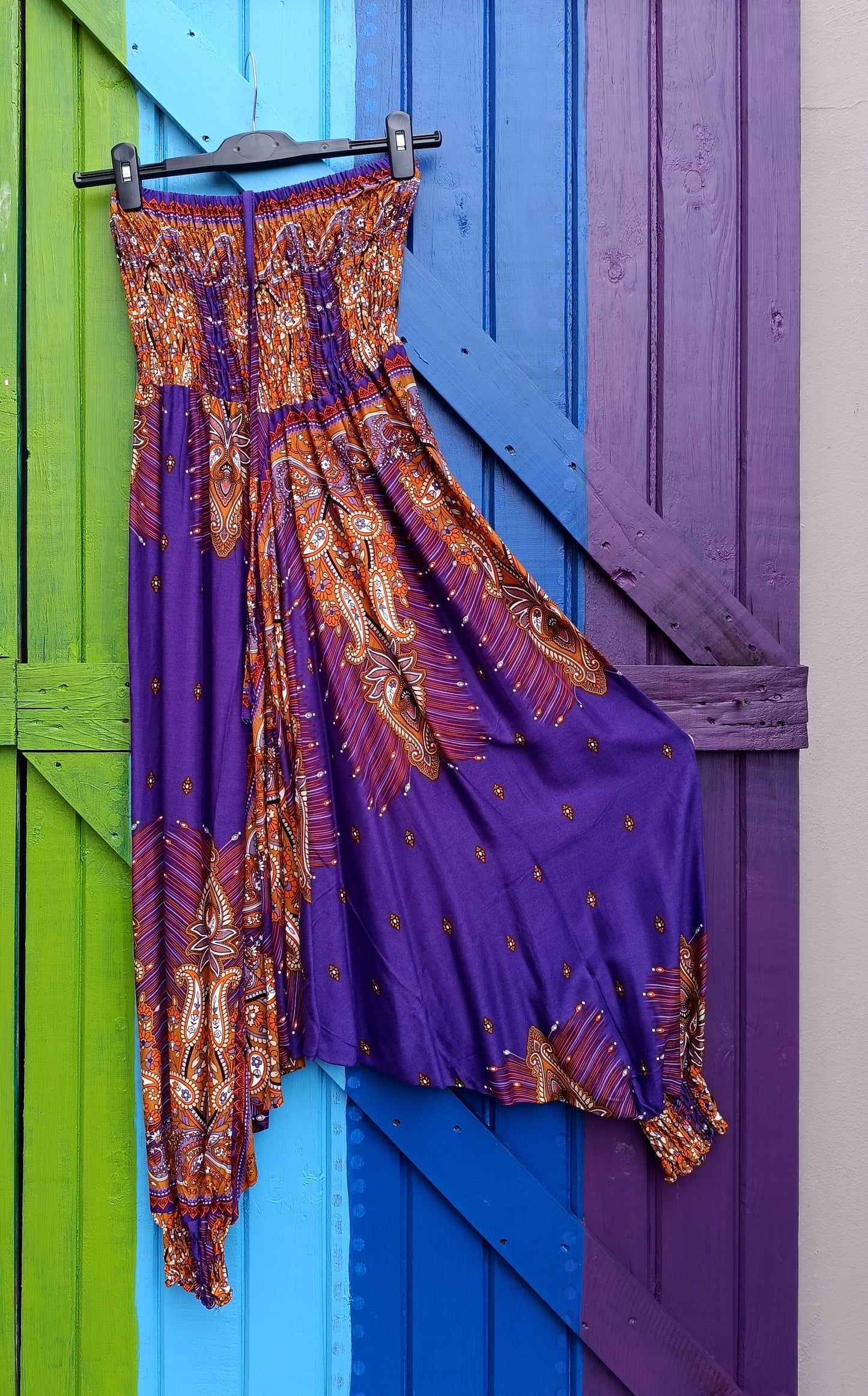 Thai Funky Afghan Harem Pants Hippie Jumpsuit - Bright