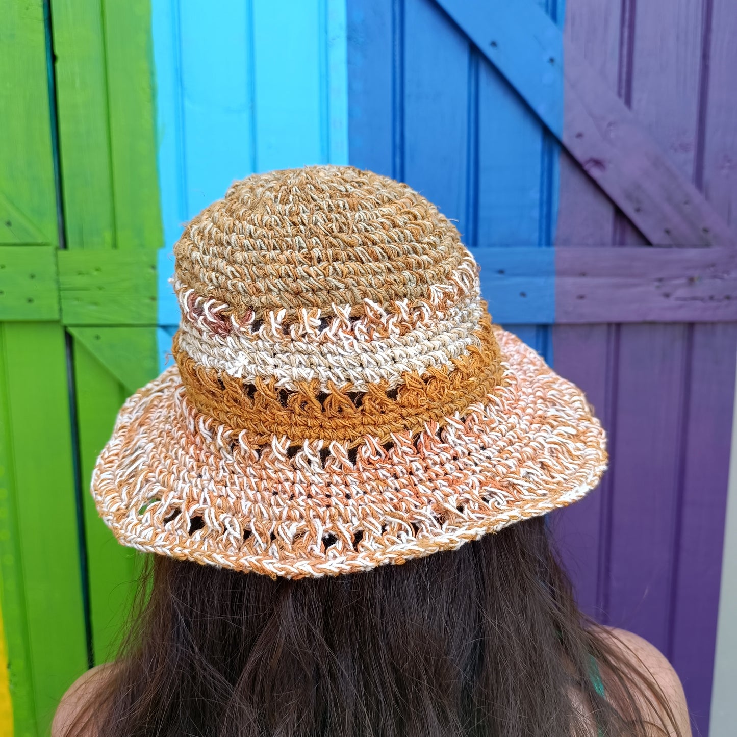 Crochet Hemp and Cotton Mix Hippie Wired Hats Various Colours