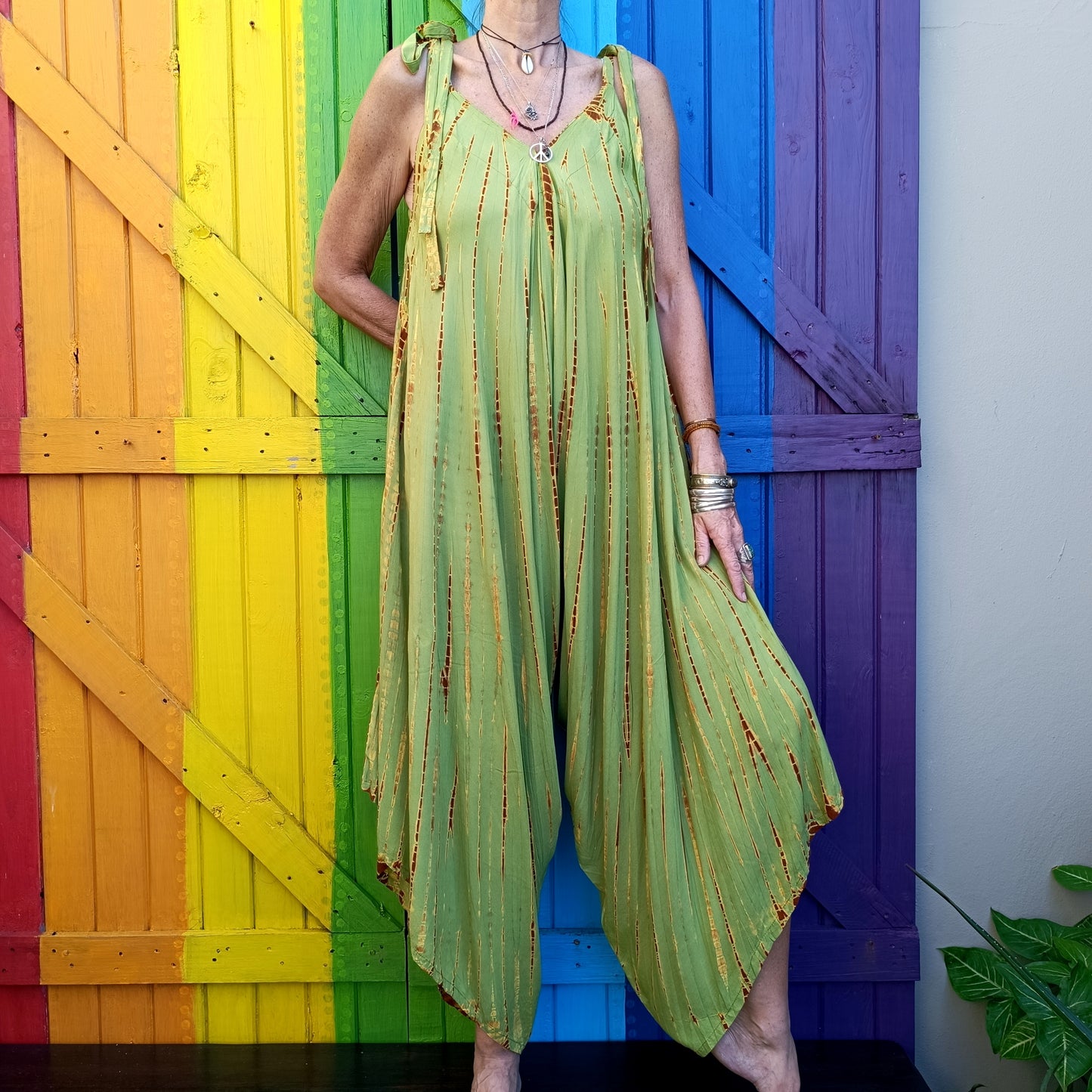 Tie Dye Hippie Romper Jumpsuit Rayon