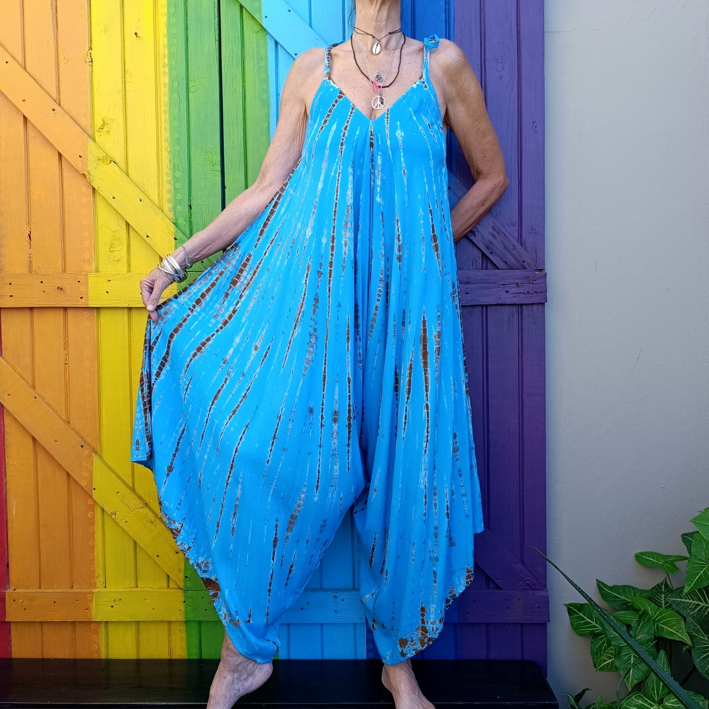 Tie Dye Hippie Romper Jumpsuit Rayon
