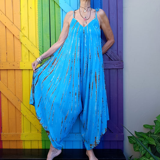 Tie Dye Hippie Romper Jumpsuit Rayon