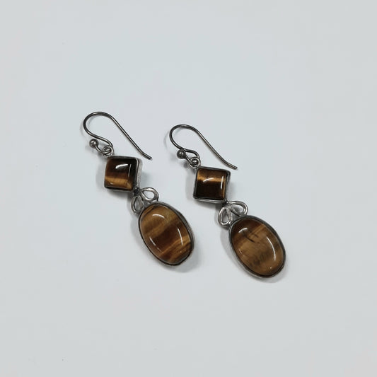 Tiger's Eye Sterling Silver Earrings