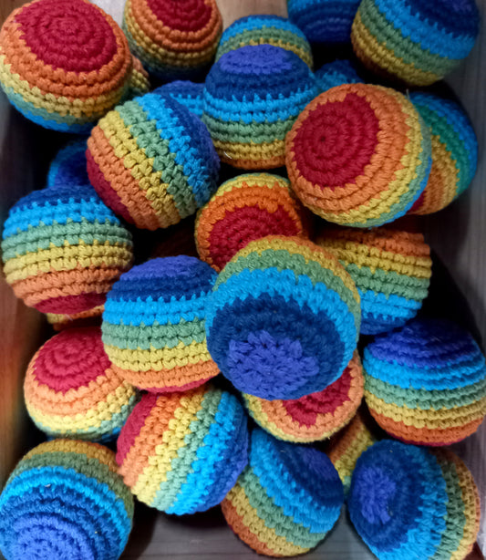 Cotton Crochet Rainbow Hacky-Sack