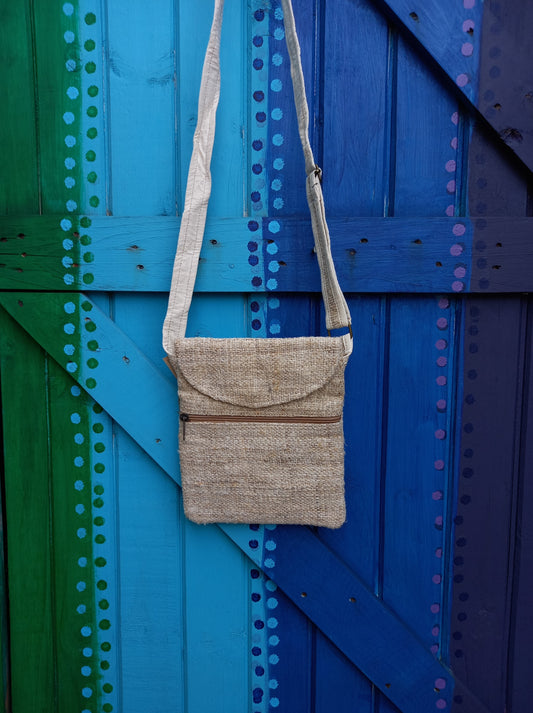 Hemp Plain Satchel Small Crossbody Shoulder Bag