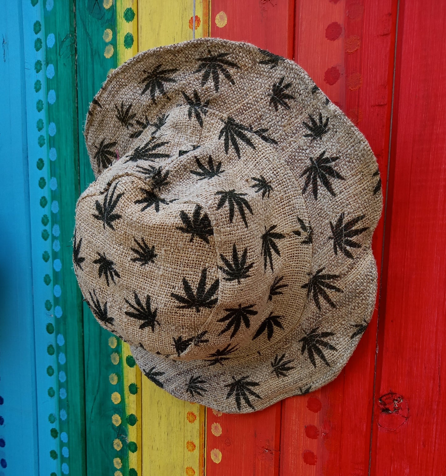 Hemp Marijuana Leaf Printed Wired Edge Hats