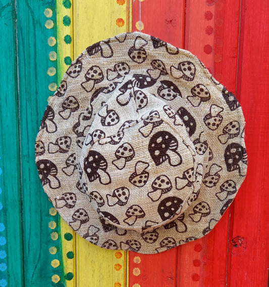Mushroom Hemp Printed Wired Edge Hats