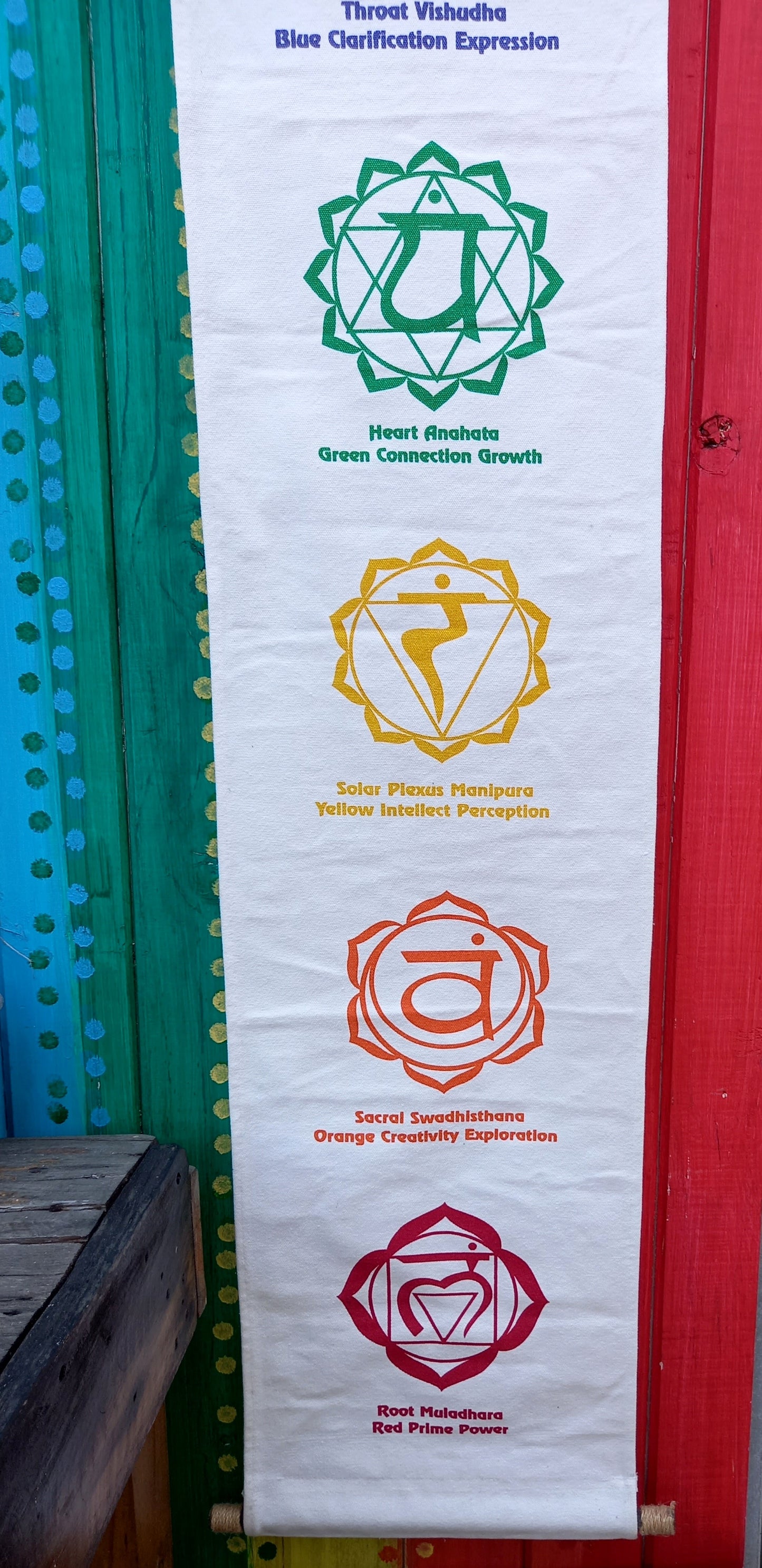 7 Chakra Decorative Wall Hanging - White