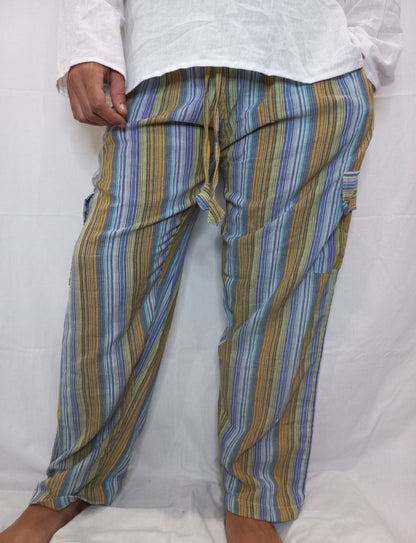 Cotton Hippie Men's Long Pants Dharke Striped Drawstring