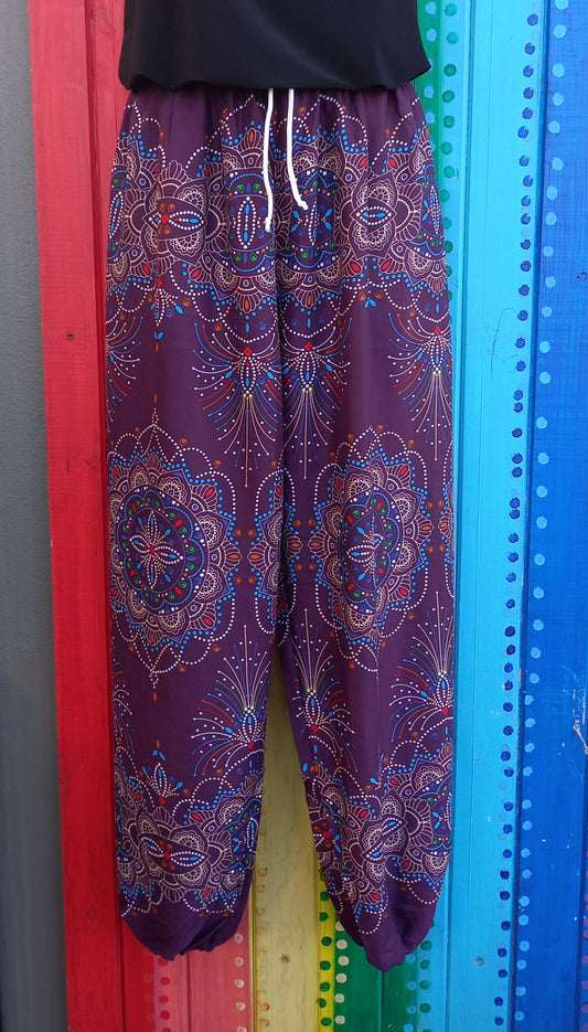 Drawstring Harem Pants - Mandala Pattern