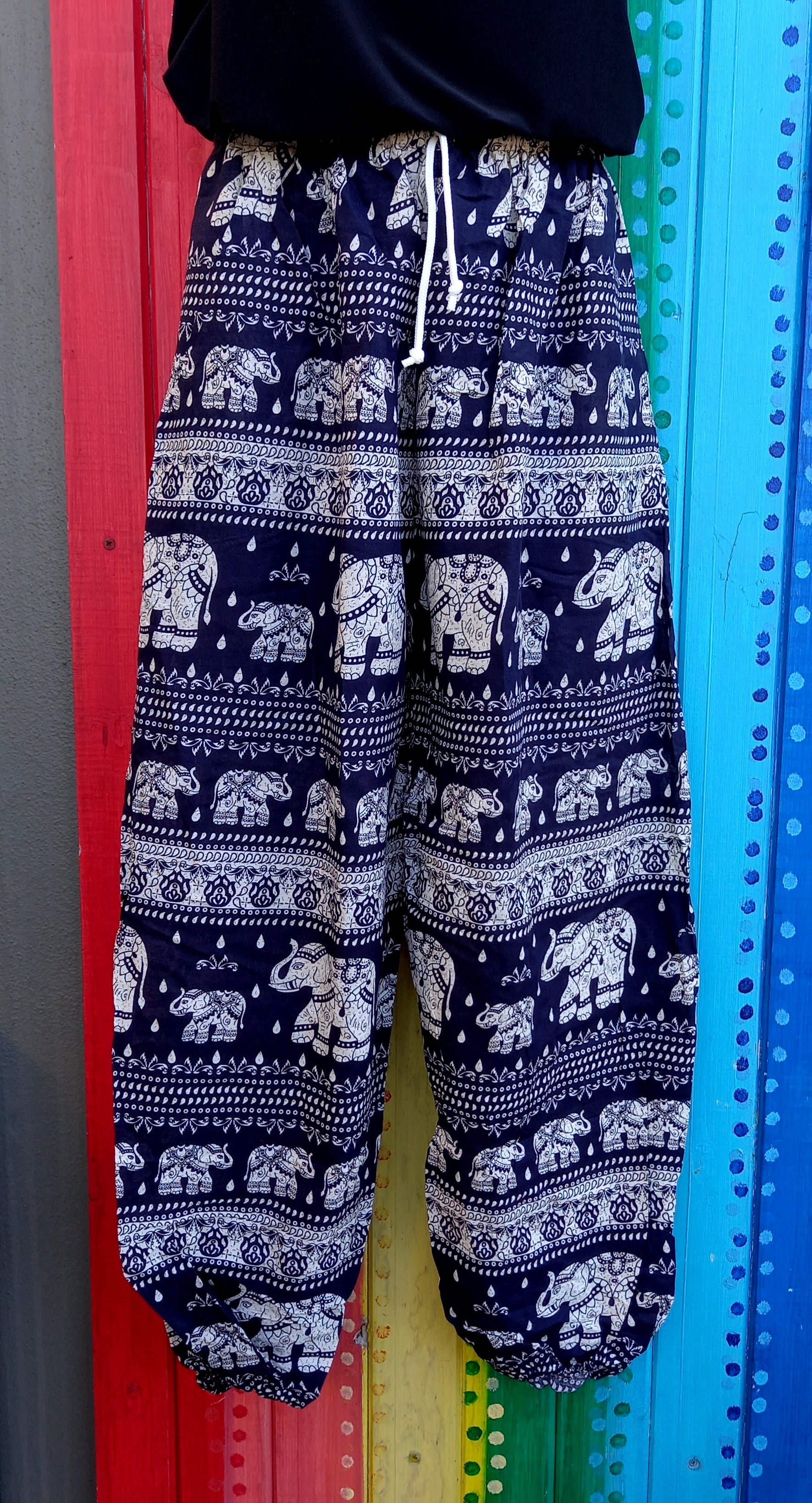 Drawstring Harem Pants - Thai Elephants Pattern – TASPA The Hippie Shop