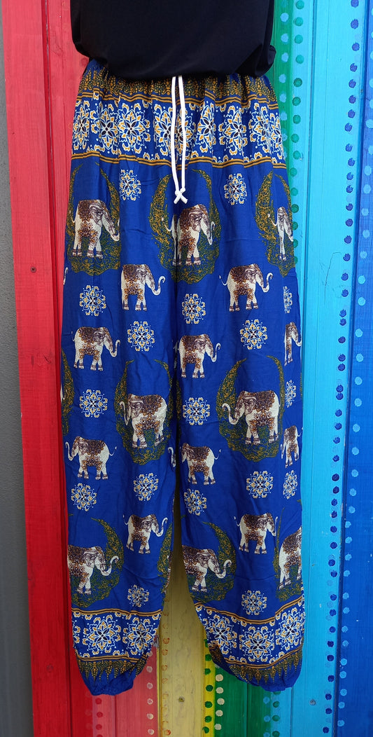 Thai Hippie Pants with Drawstring - Moon & Elephants