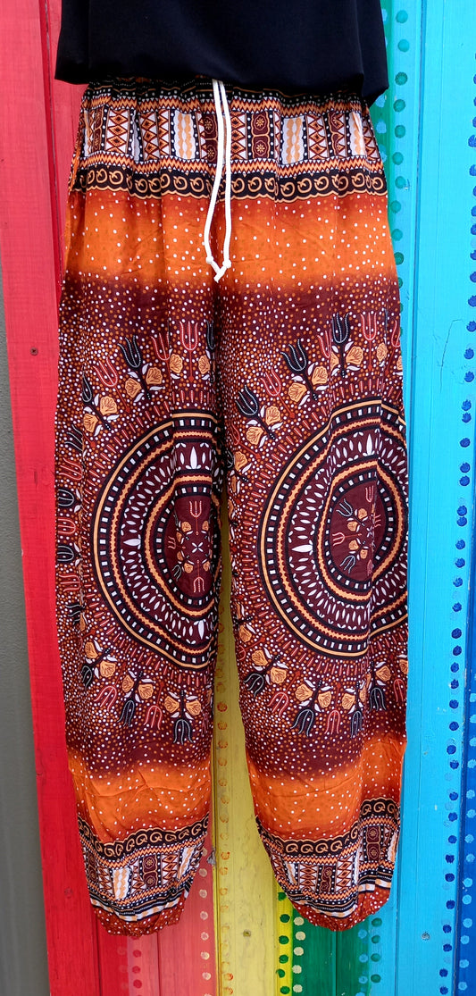 Thai Hippie Pants with Drawstring - Funky Mandala