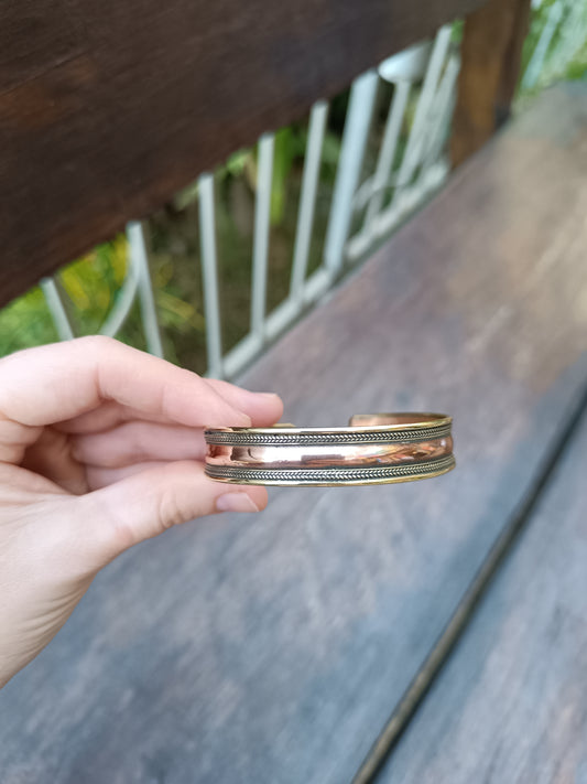 Copper Bangle with Brass Adjustable