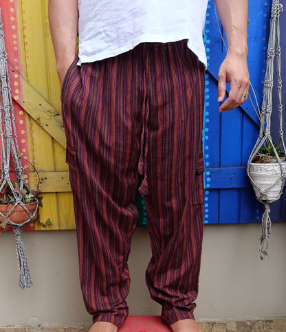 Cotton Hippie Men's Long Pants Dharke Striped Drawstring