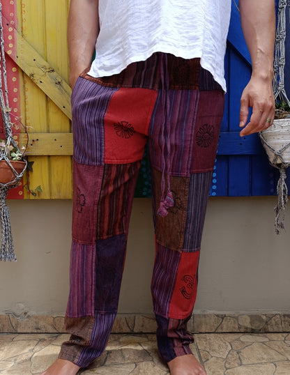 Cotton Hippie Men's Pants Patchwork Dharke Khaddar Long Pants