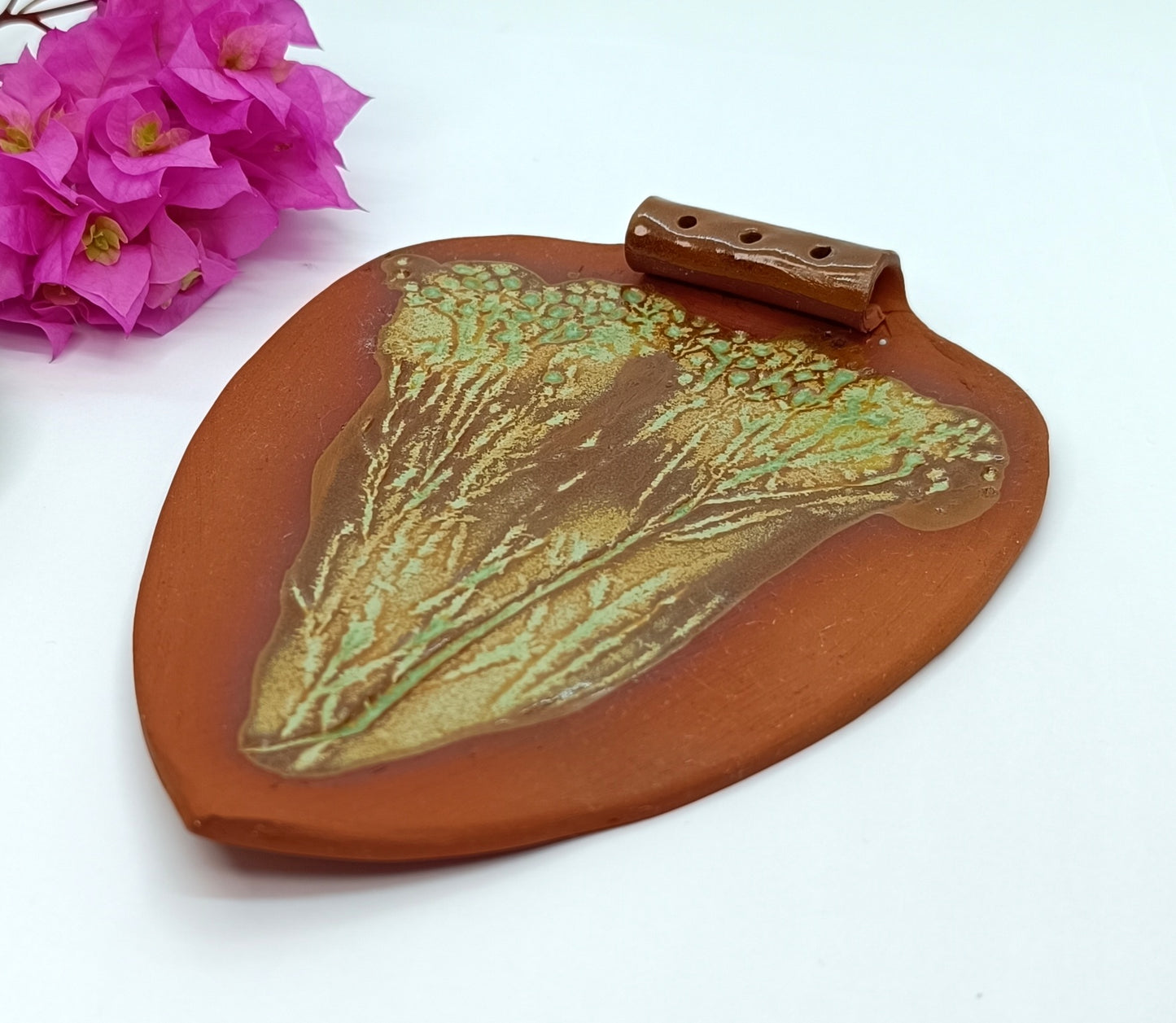 Terracotta Incense Holder - Green