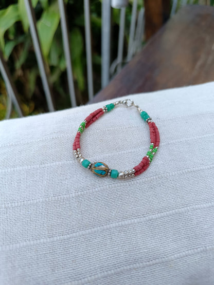 Tibetan Nepalese Beaded Bracelets Turquoise.