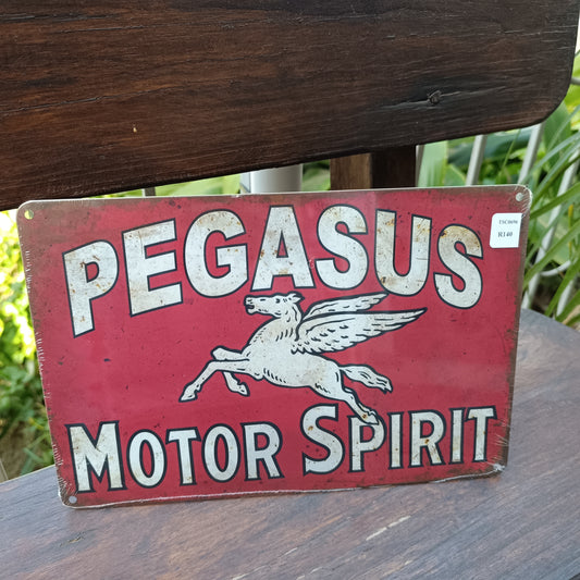 Metal Wall Art Decor Signs - Pegasus Motor Spirit