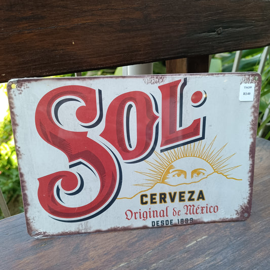 Metal Wall Art Decor Signs - Sol Cerveza